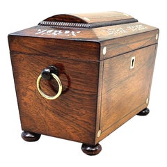 Regency Rosewood Sarcophagus Tea Caddy