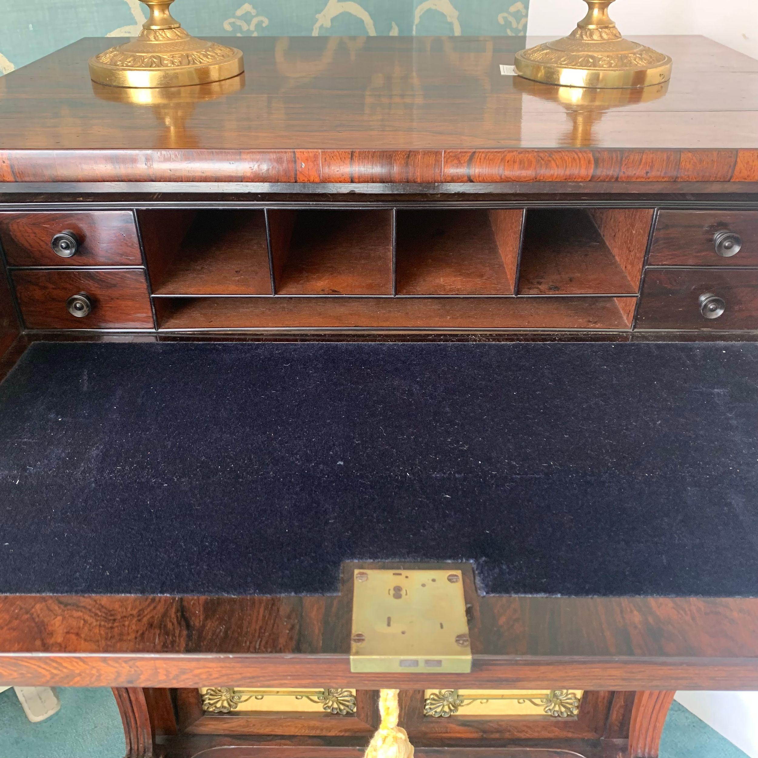 Regency Rosewood Secretaire Side Cabinet/Chiffoneer For Sale 7
