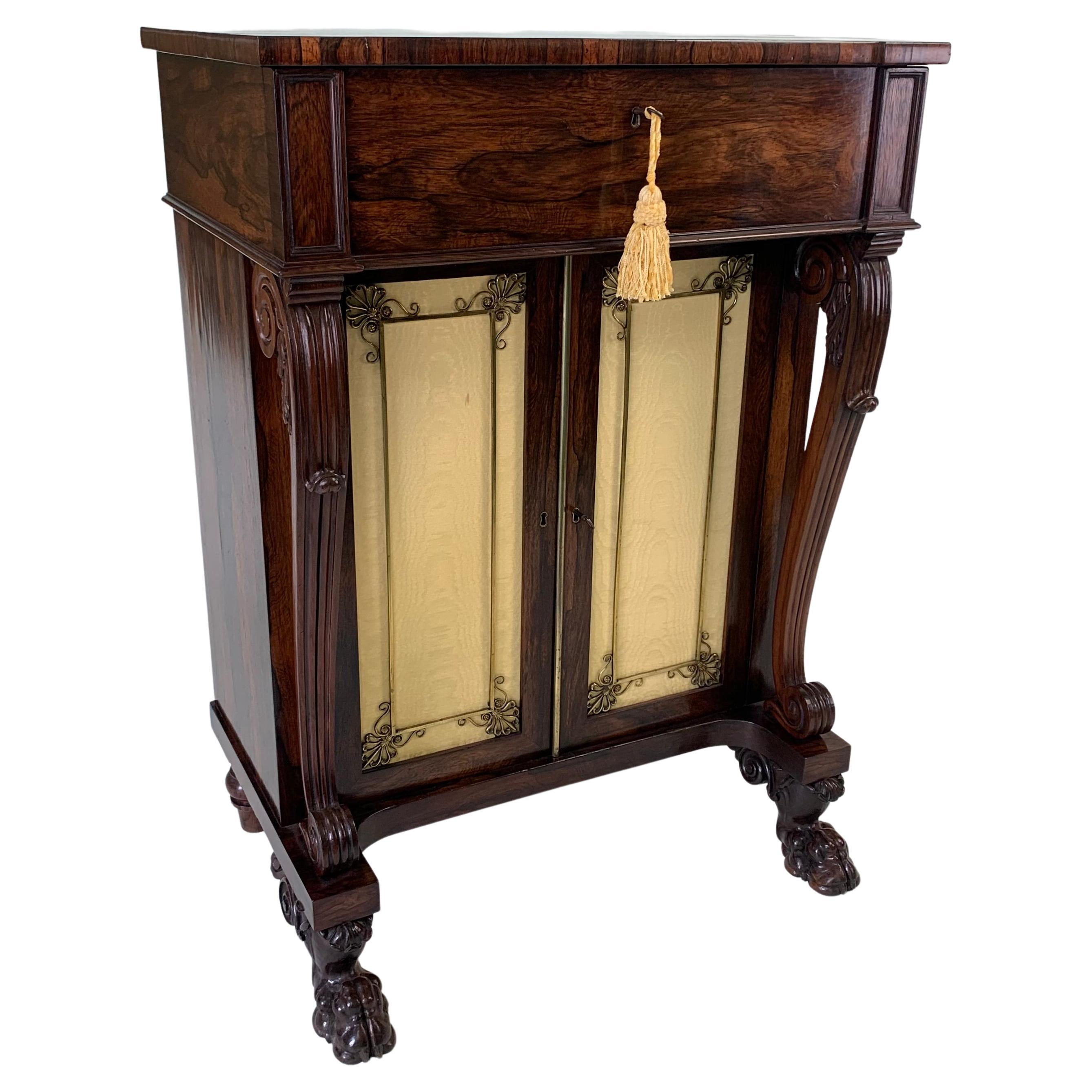Regency Rosewood Secretaire Side Cabinet/Chiffoneer For Sale