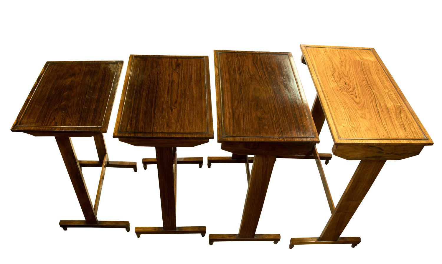 19th Century Regency Rosewood Set of Quartetto Tables For Sale