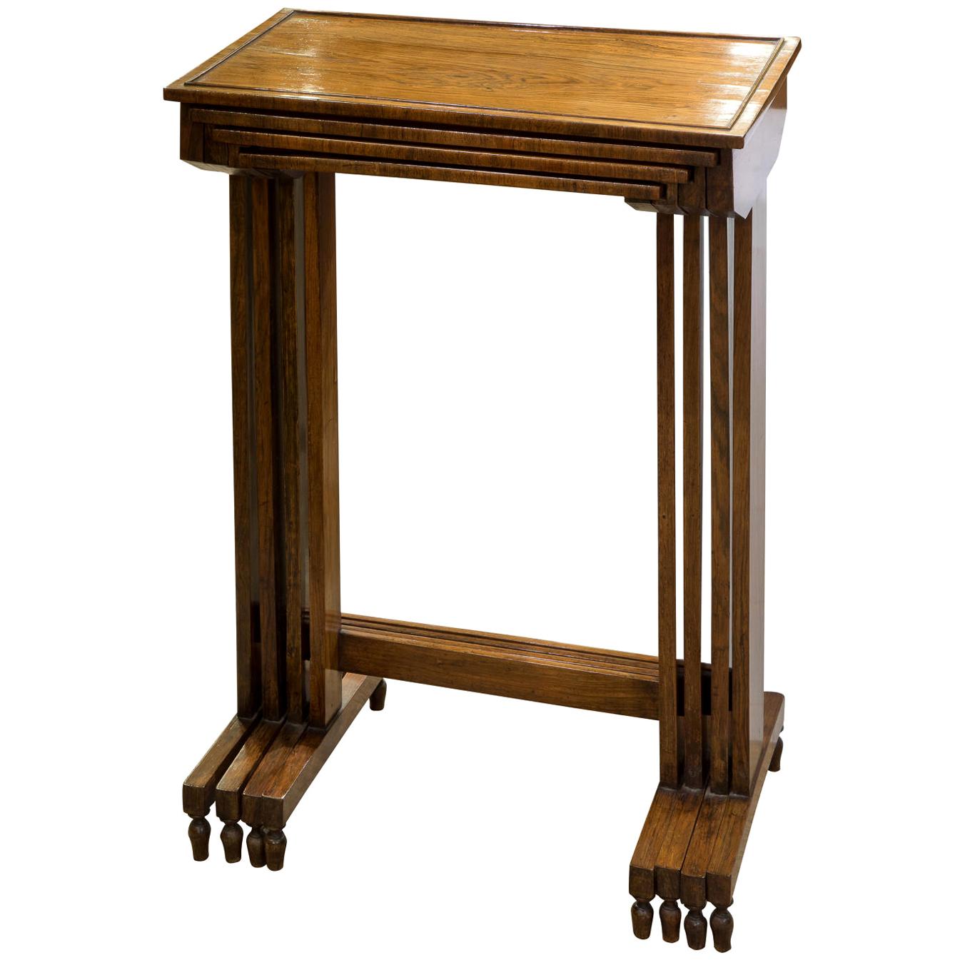 Regency Rosewood Set of Quartetto Tables For Sale