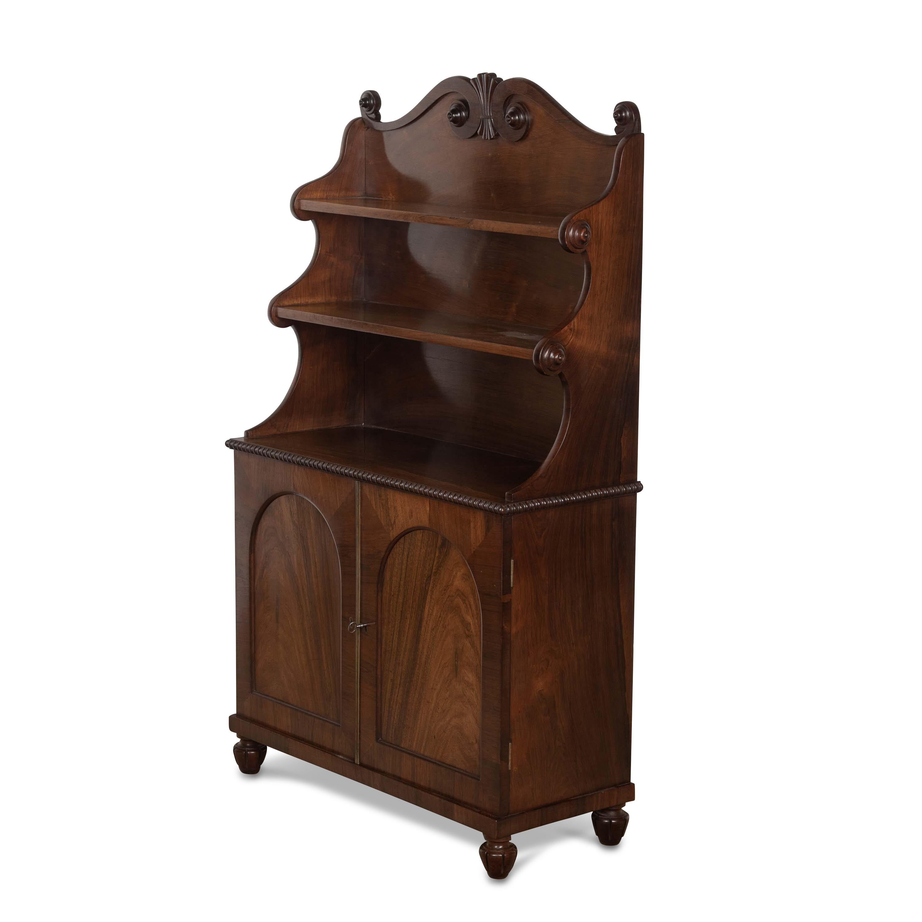 English Regency Rosewood Side Cabinet/Bookcase