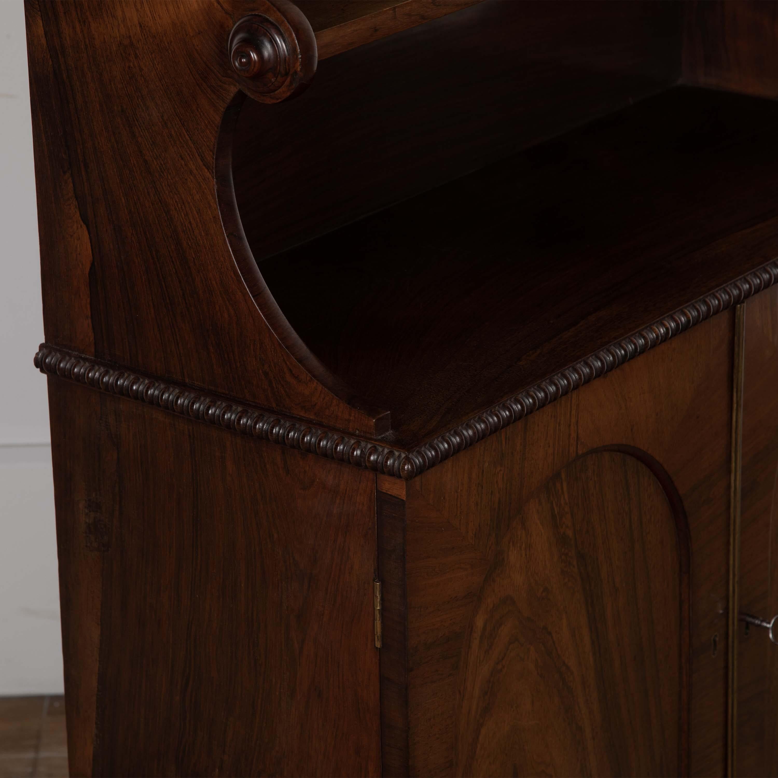 Regency Rosewood Side Cabinet/Bookcase 1
