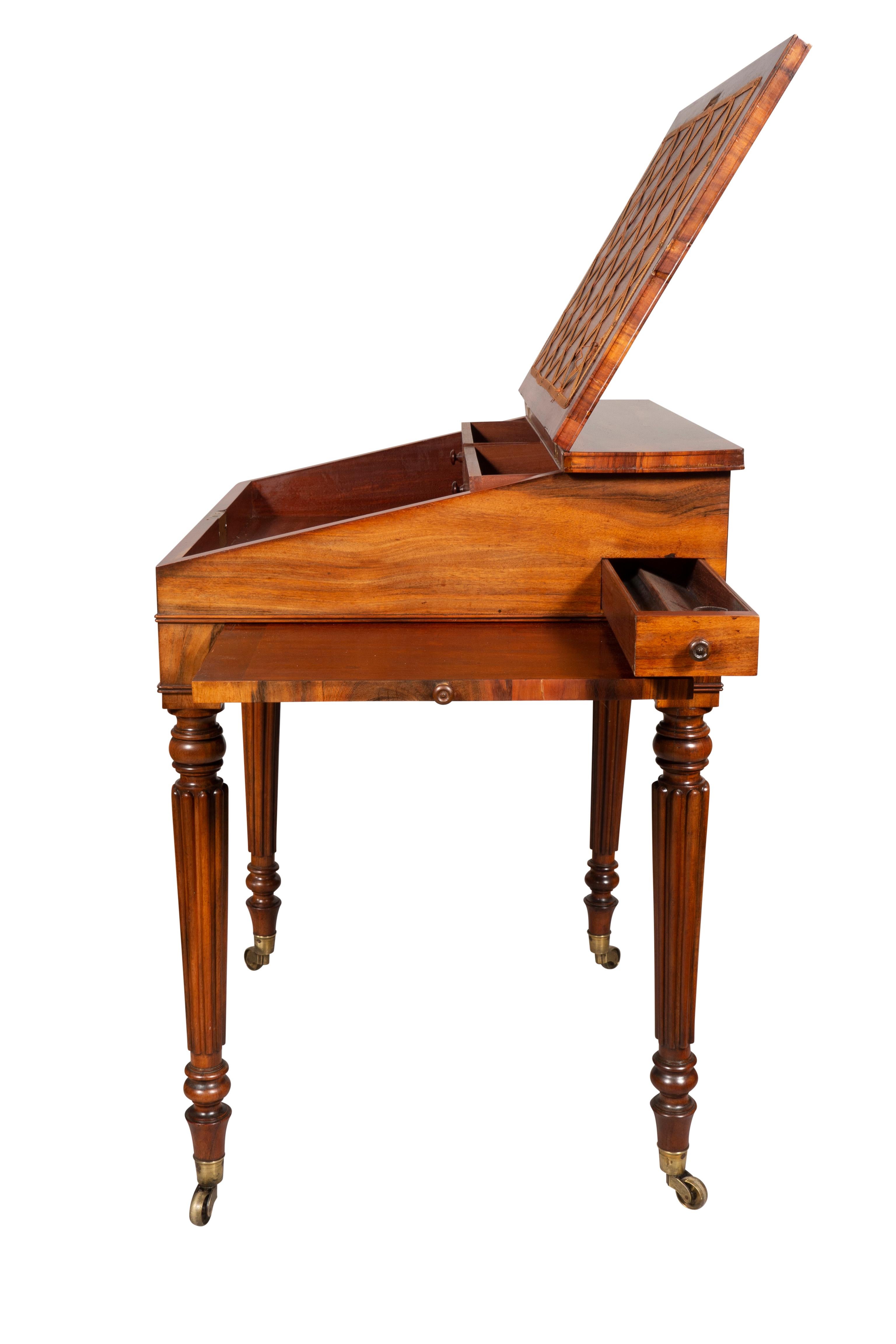 Regency Rosewood Slant Lid Writing Desk For Sale 2