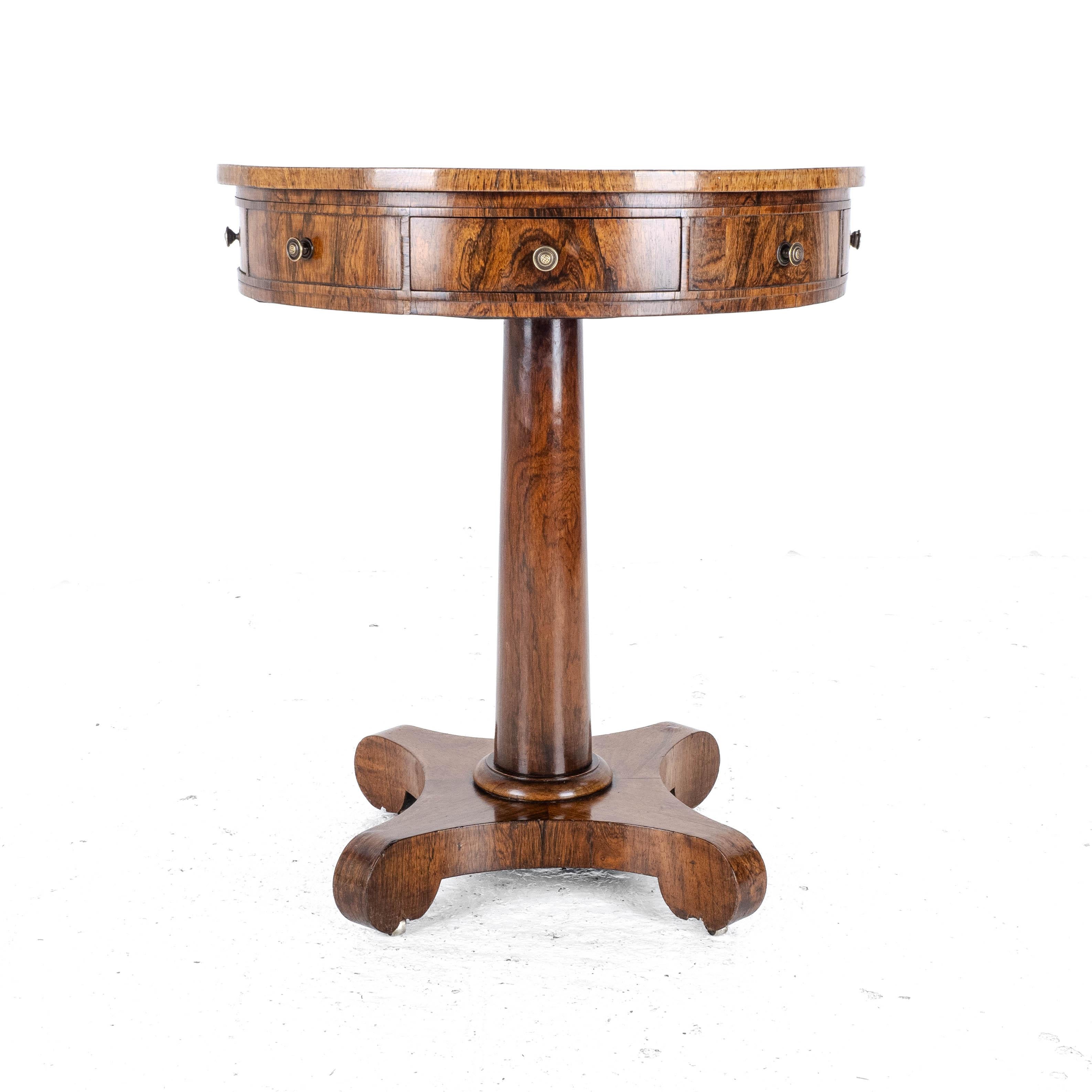Regency Rosewood Small Drum Table C1825 (Georgian William IV Side Center) 4