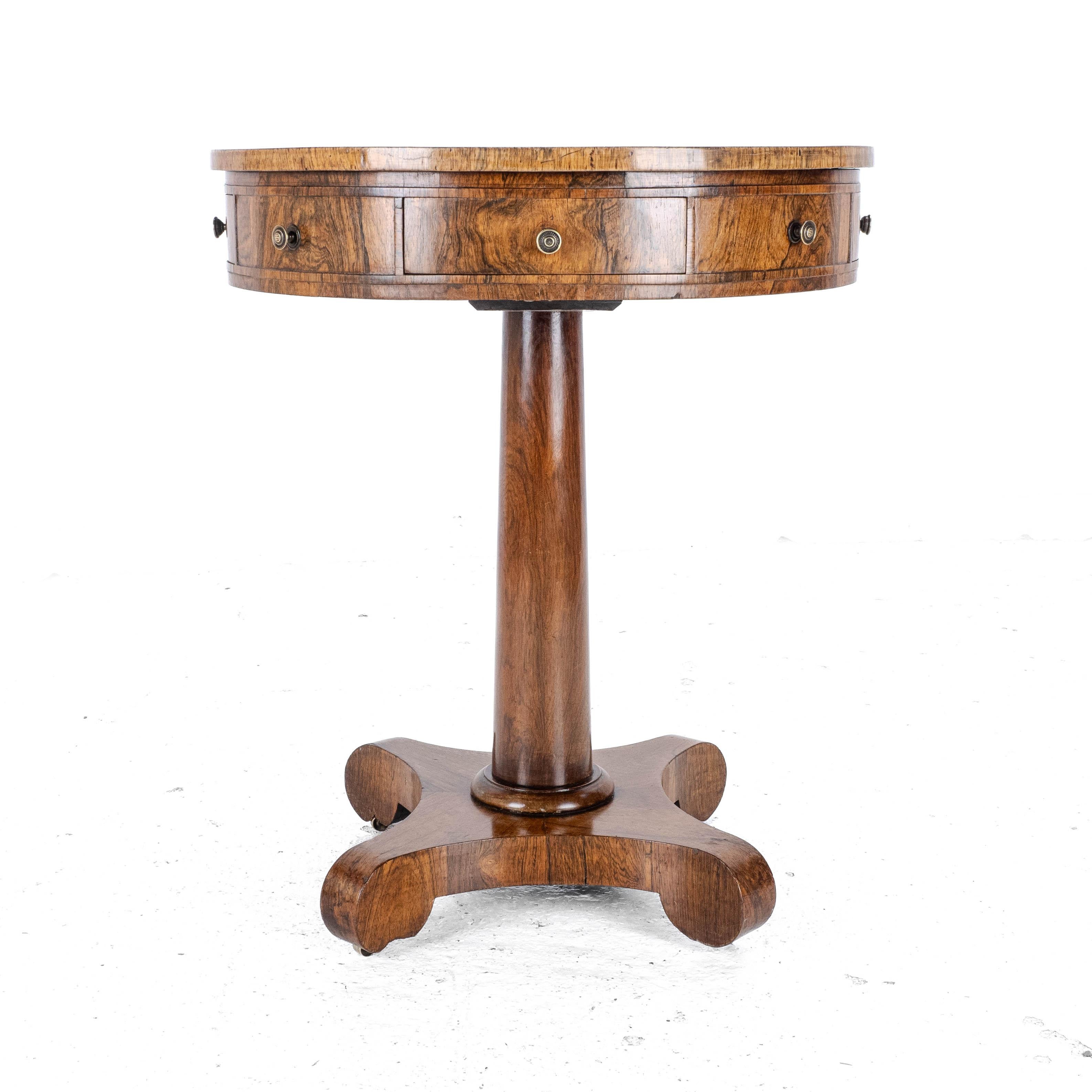 Regency Rosewood Small Drum Table C1825 (Georgian William IV Side Center) 5