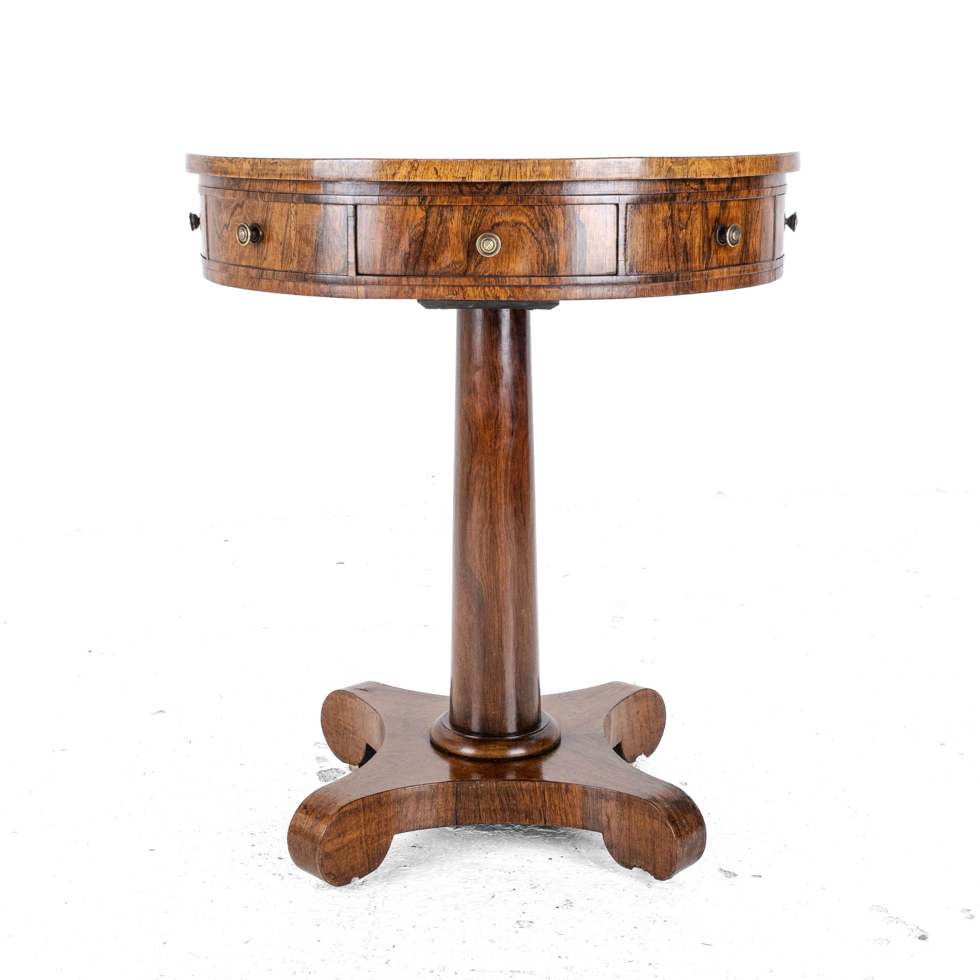 Regency Rosewood Small Drum Table C1825 (Georgian William IV Side Center) 7