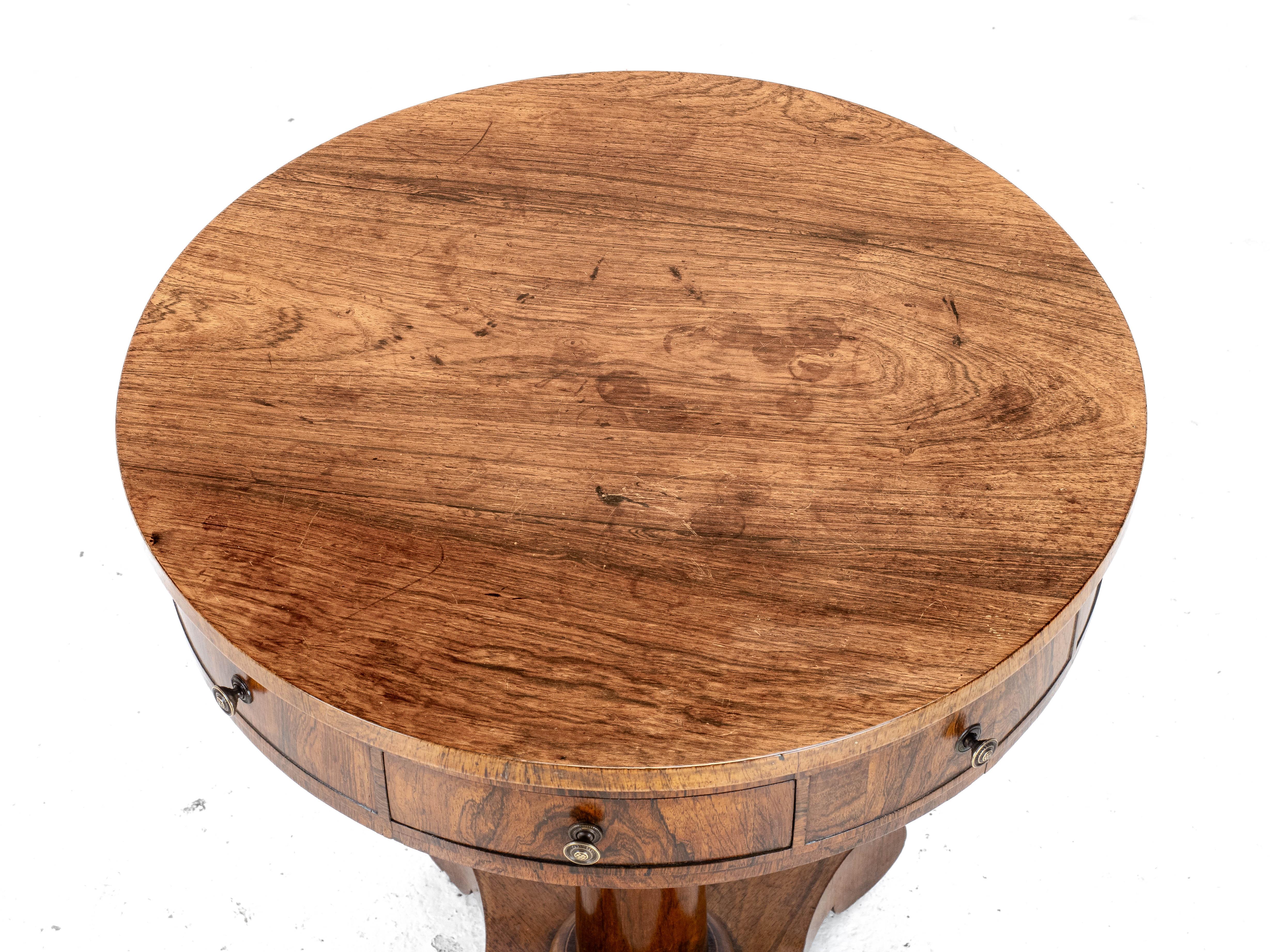 Regency Rosewood Small Drum Table C1825 (Georgian William IV Side Center) 2