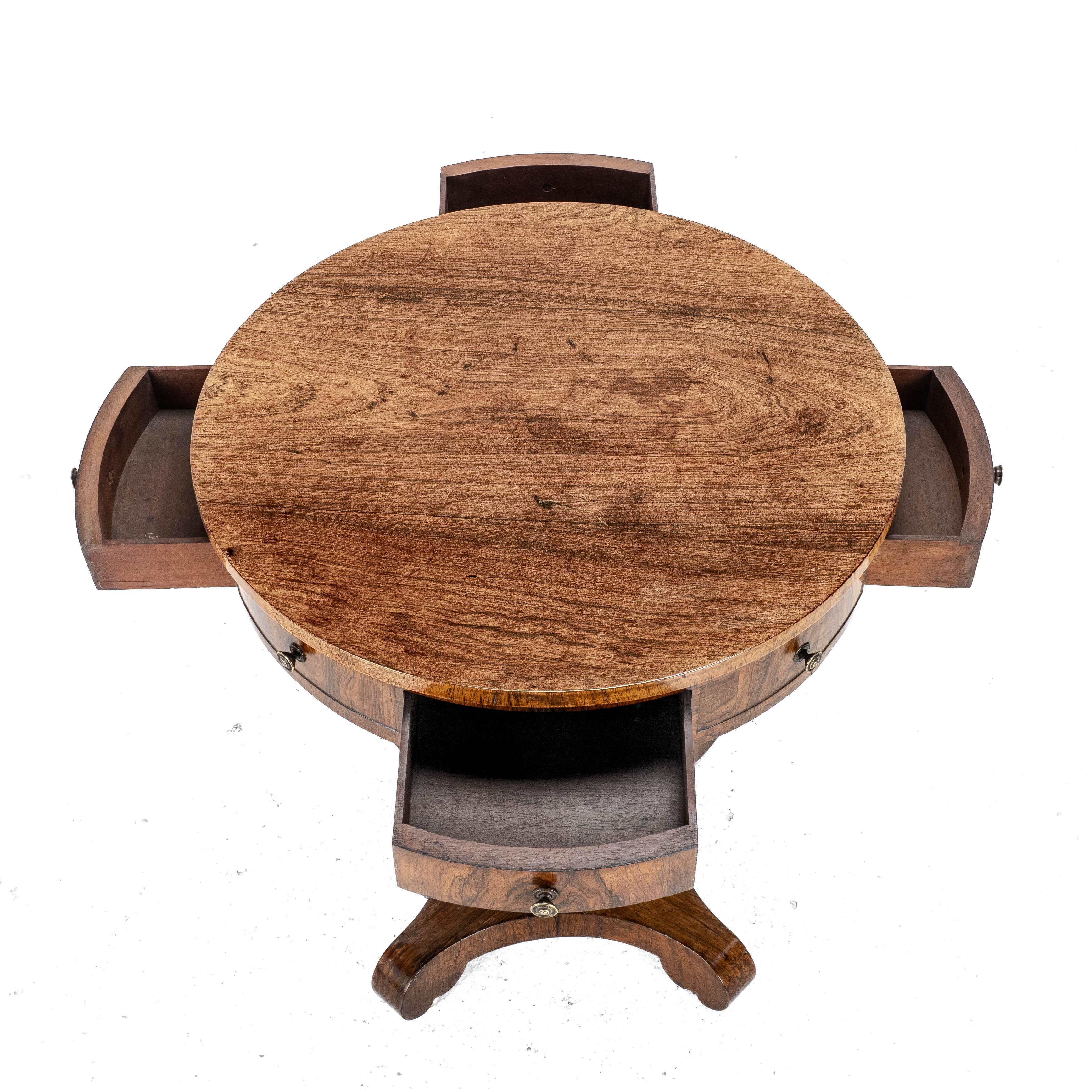 Regency Rosewood Small Drum Table C1825 (Georgian William IV Side Center) 3