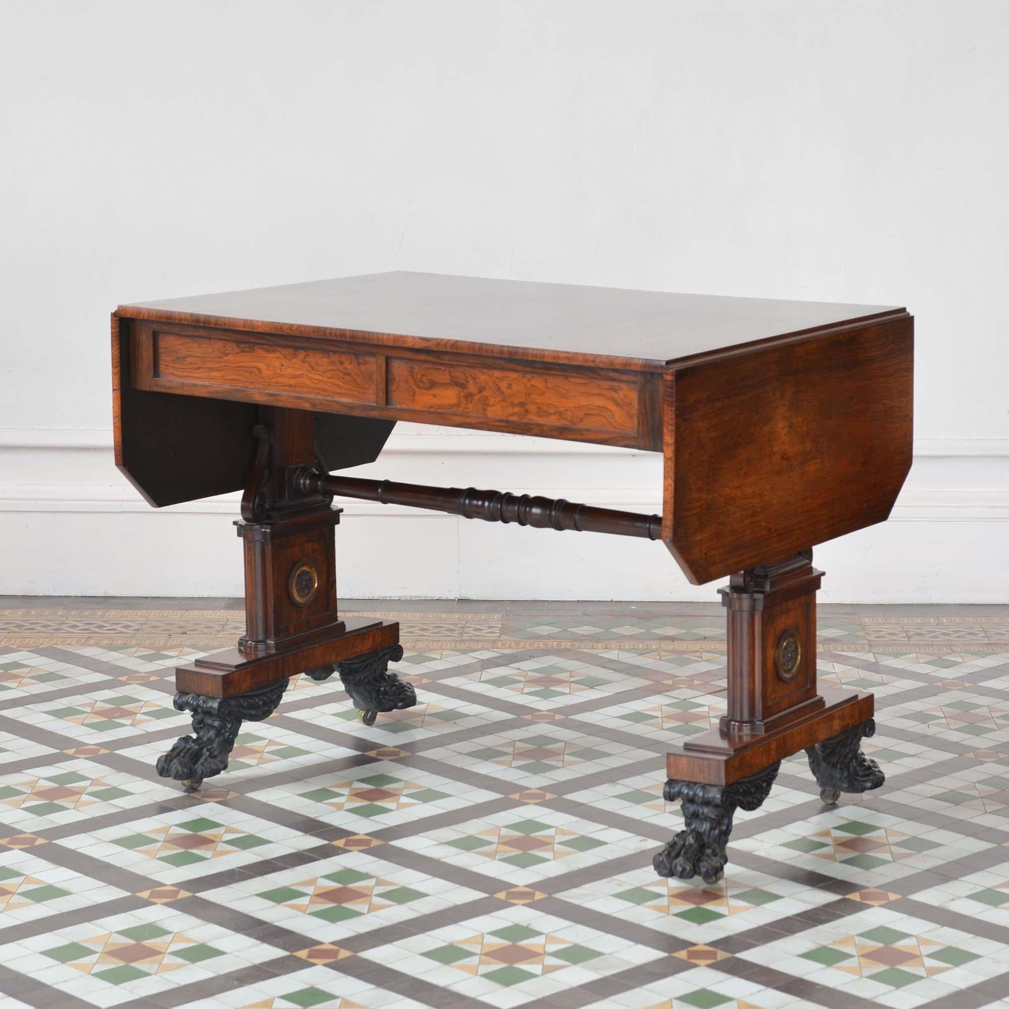 Regency Rosewood Sofa Table by William Wilkinson of Ludgate Hill For Sale 5