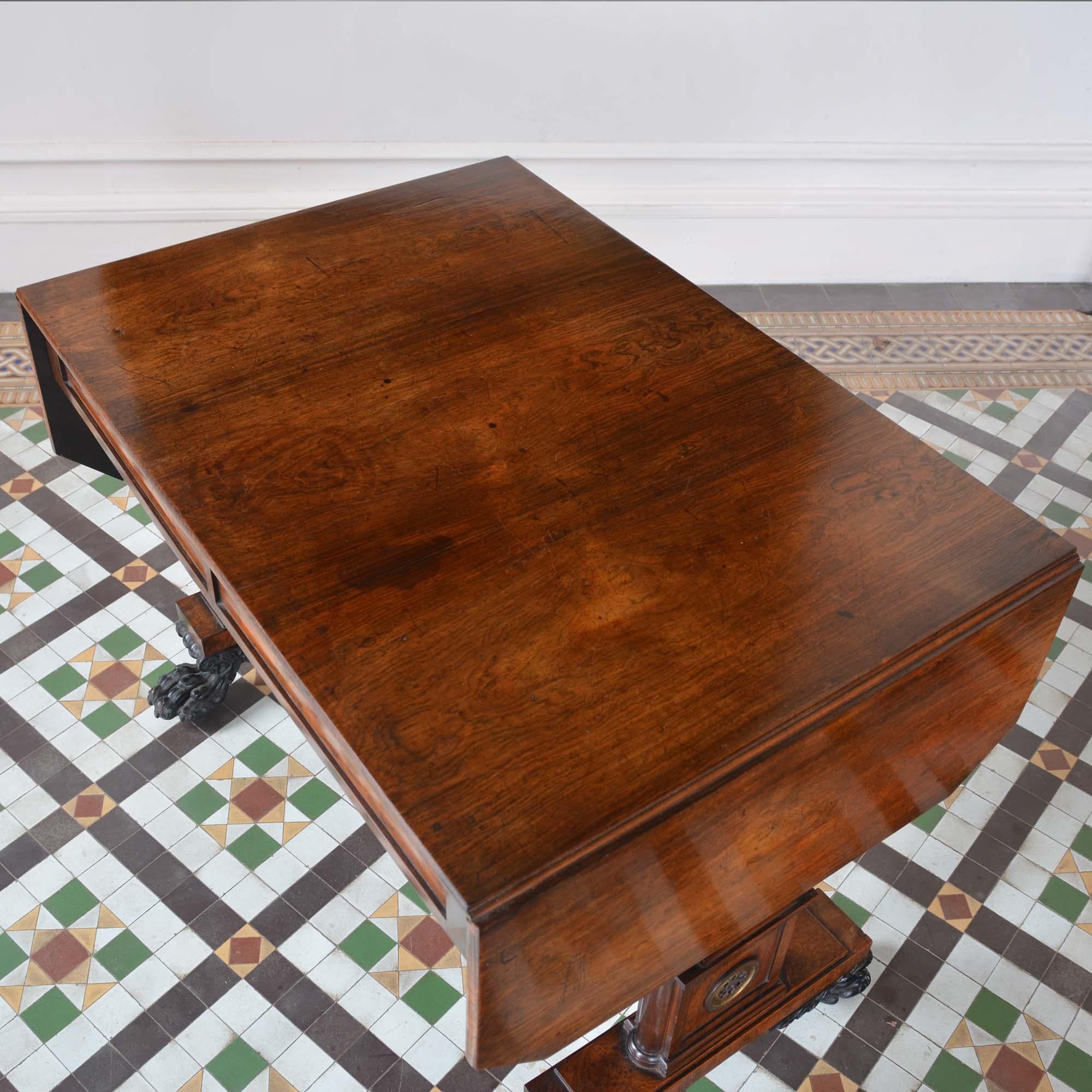 Regency Rosewood Sofa Table by William Wilkinson of Ludgate Hill For Sale 8