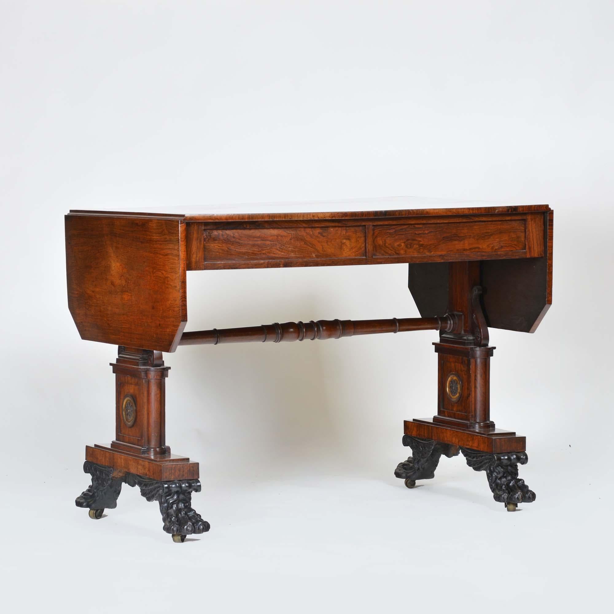 Regency Rosewood Sofa Table by William Wilkinson of Ludgate Hill For Sale 14