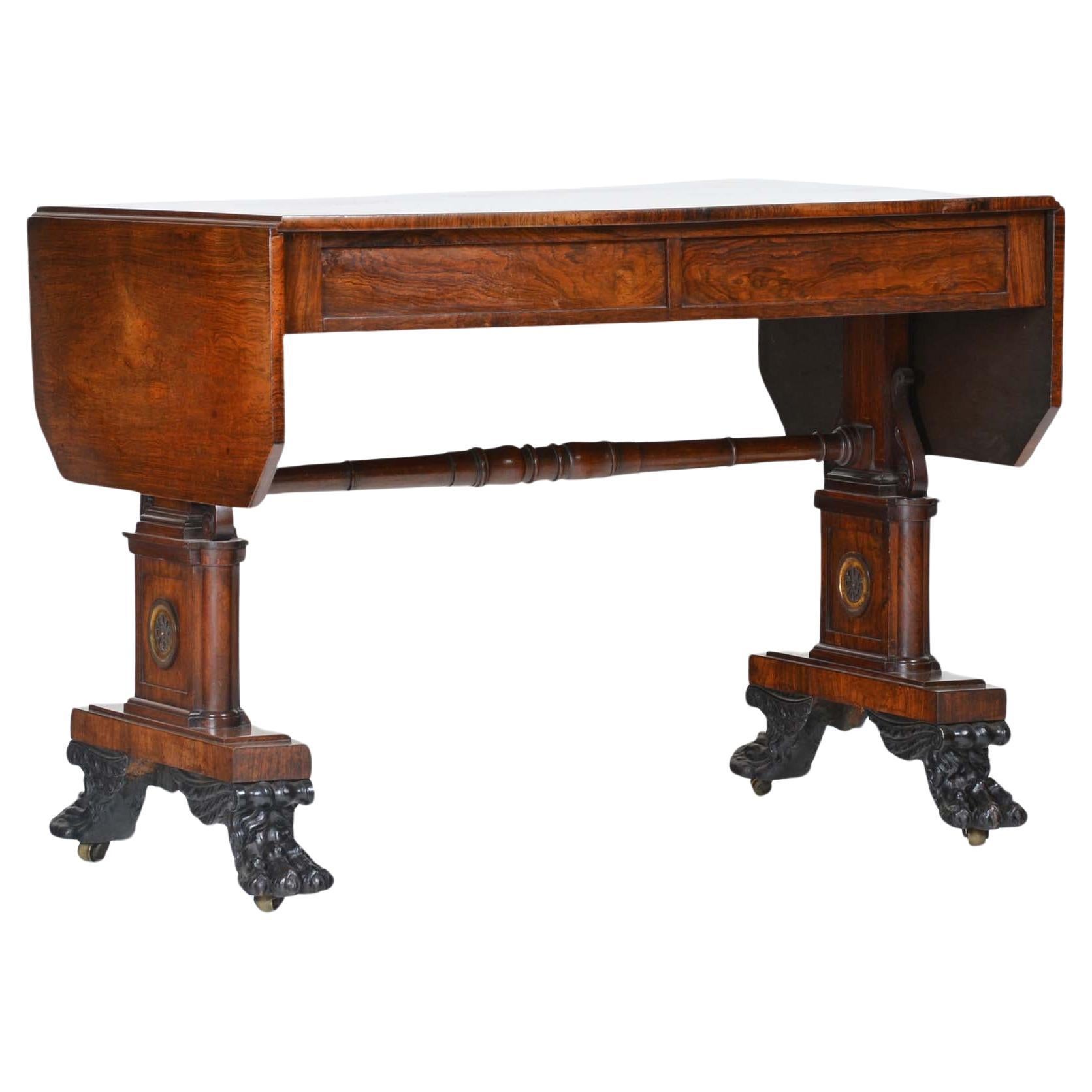 Regency Rosewood Sofa Table by William Wilkinson of Ludgate Hill For Sale
