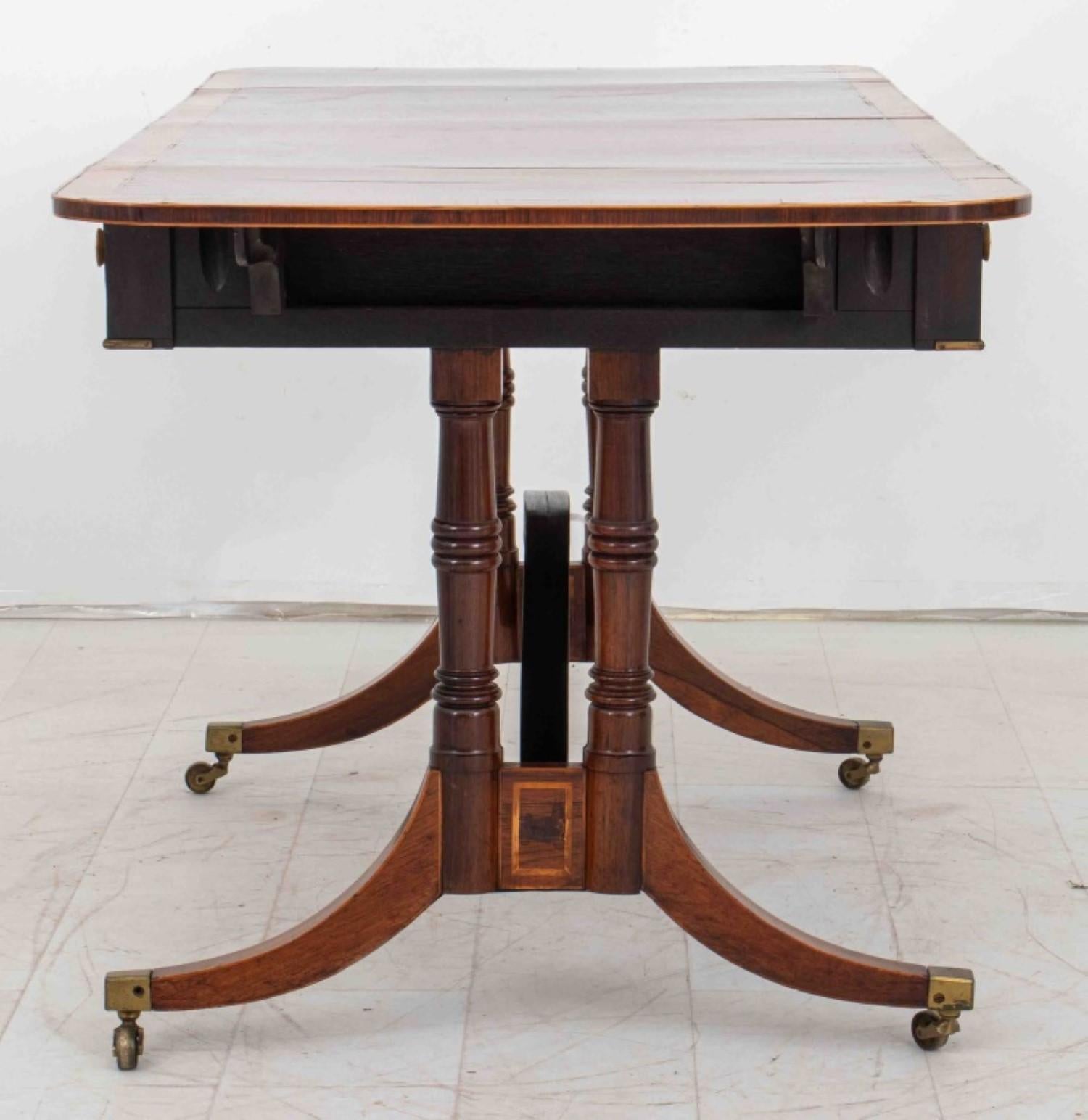 Regency Rosewood Sofa Table, circa 1830 In Good Condition For Sale In New York, NY
