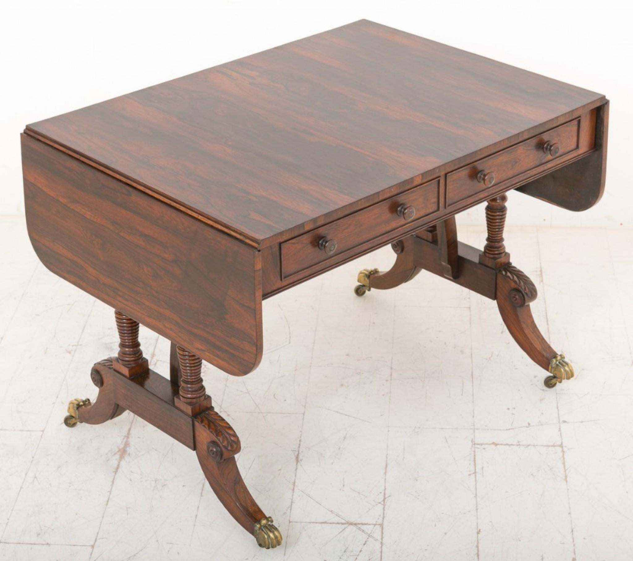 Regency Rosewood Sofa Table For Sale 6