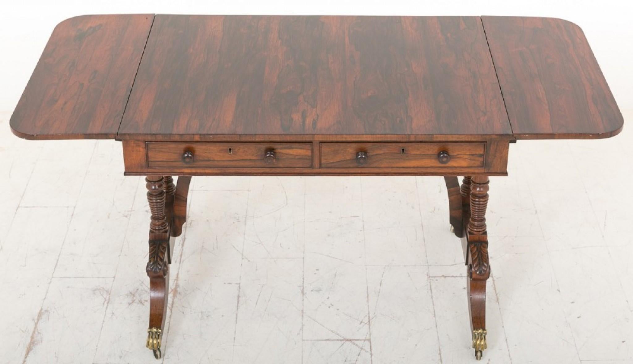 Regency Rosewood Sofa Table In Good Condition For Sale In Potters Bar, GB