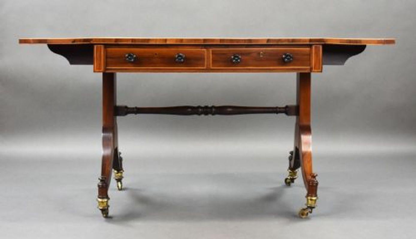Regency Rosewood Sofa Table In Good Condition For Sale In Chelmsford, Essex