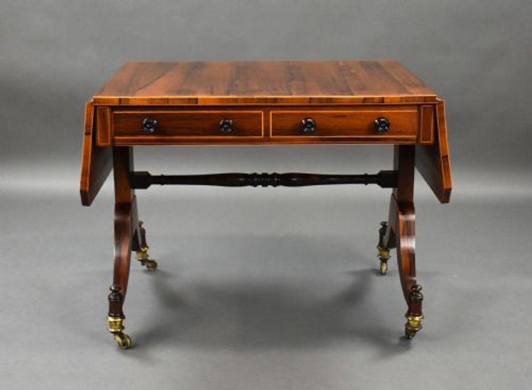 Regency Rosewood Sofa Table For Sale 1