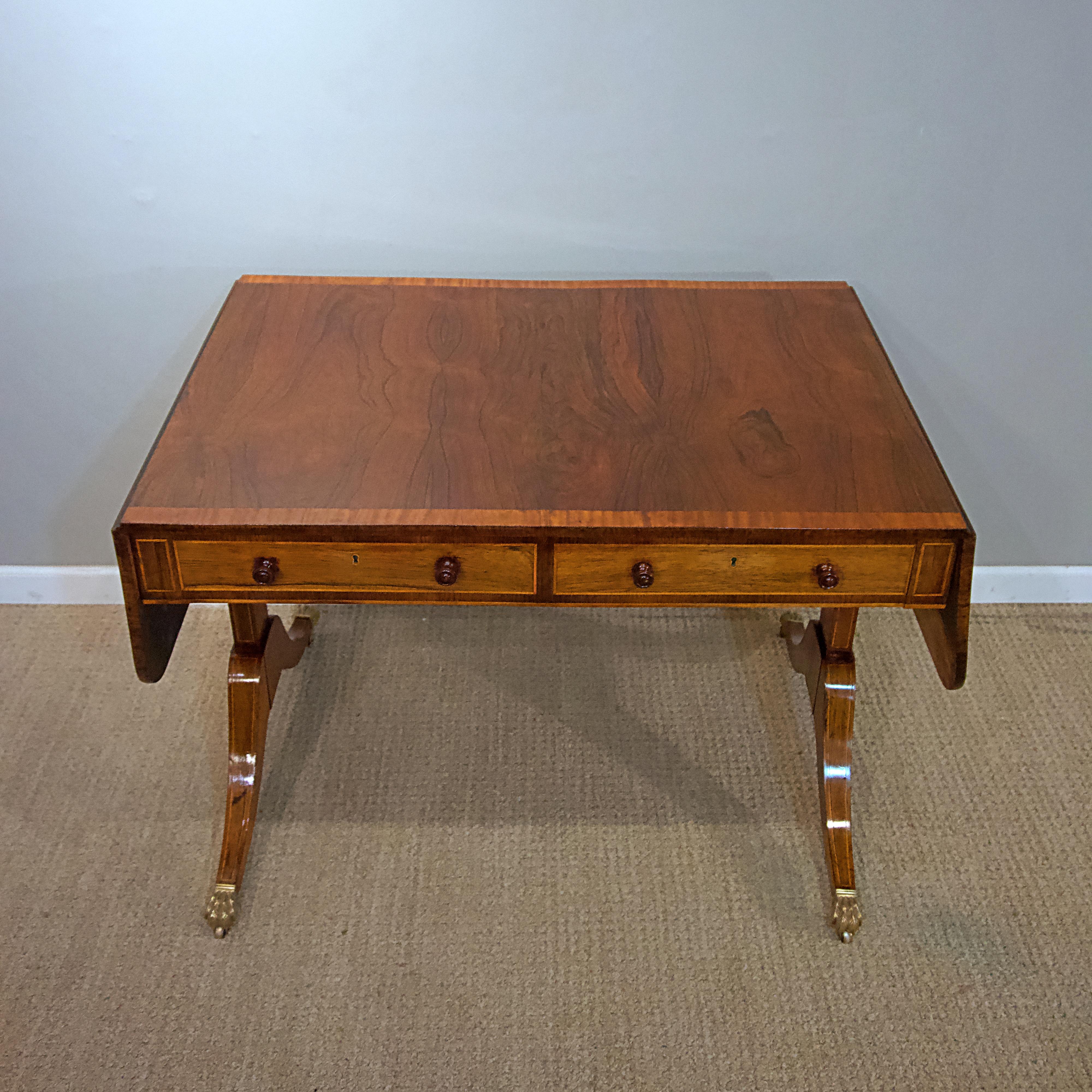 19th Century Regency Rosewood Sofa Table For Sale