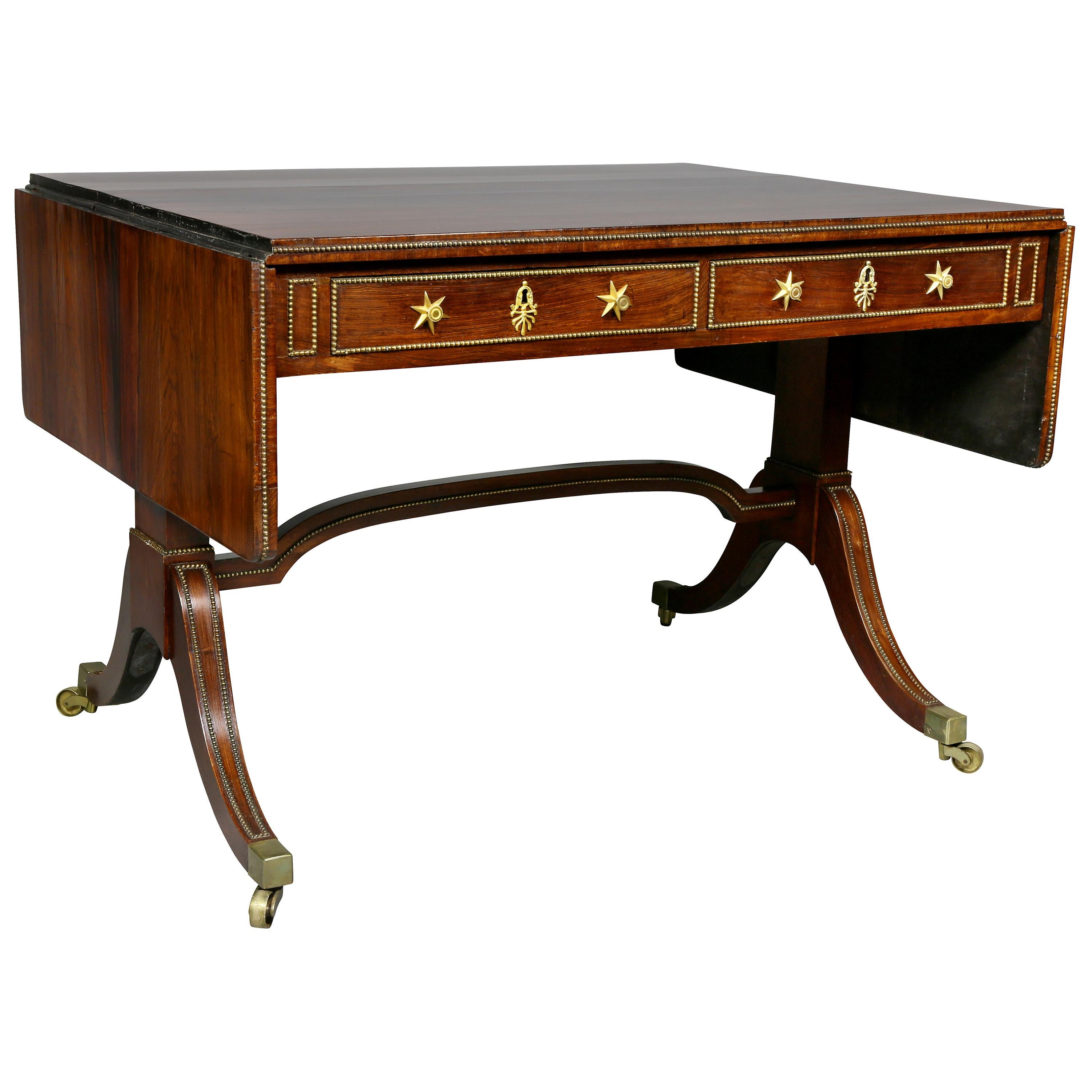 Regency Rosewood Sofa Table For Sale