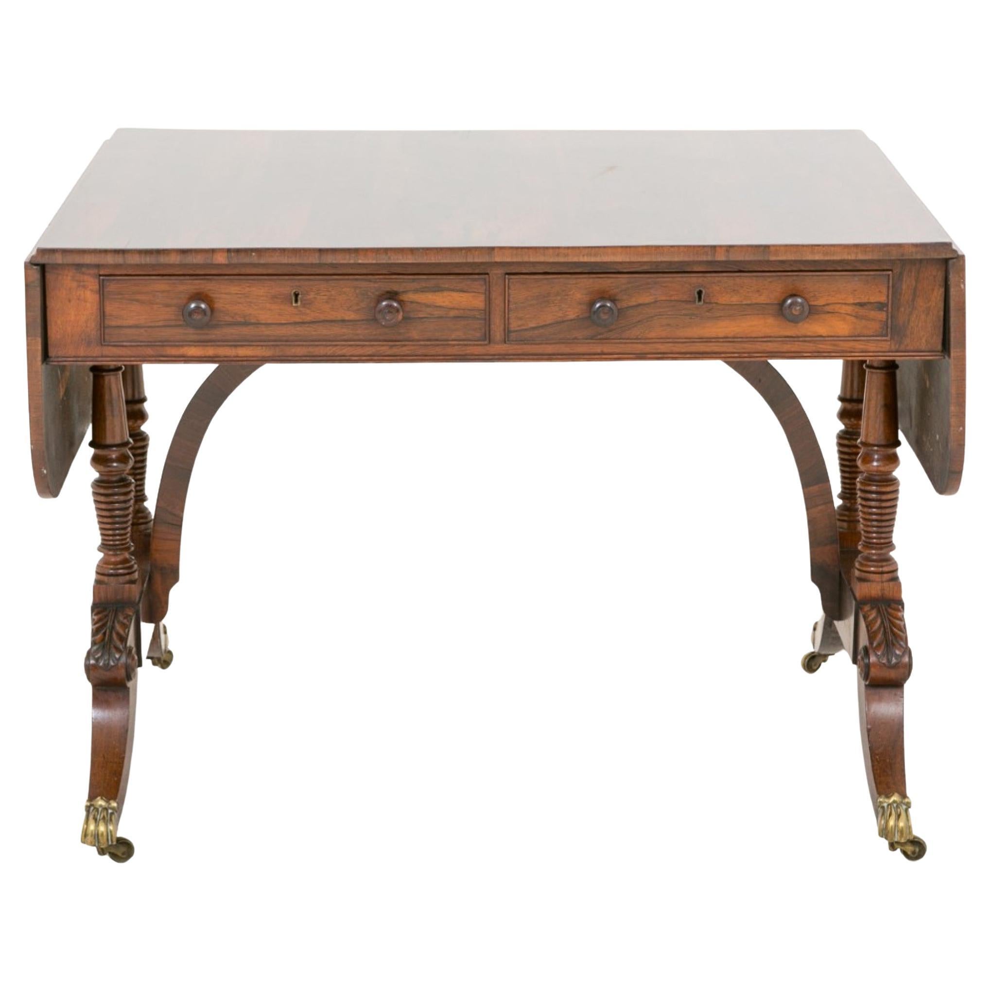 Regency Rosewood Sofa Table For Sale