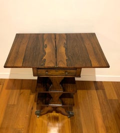 Regency Rosewood Table with Folding Top and Drawer