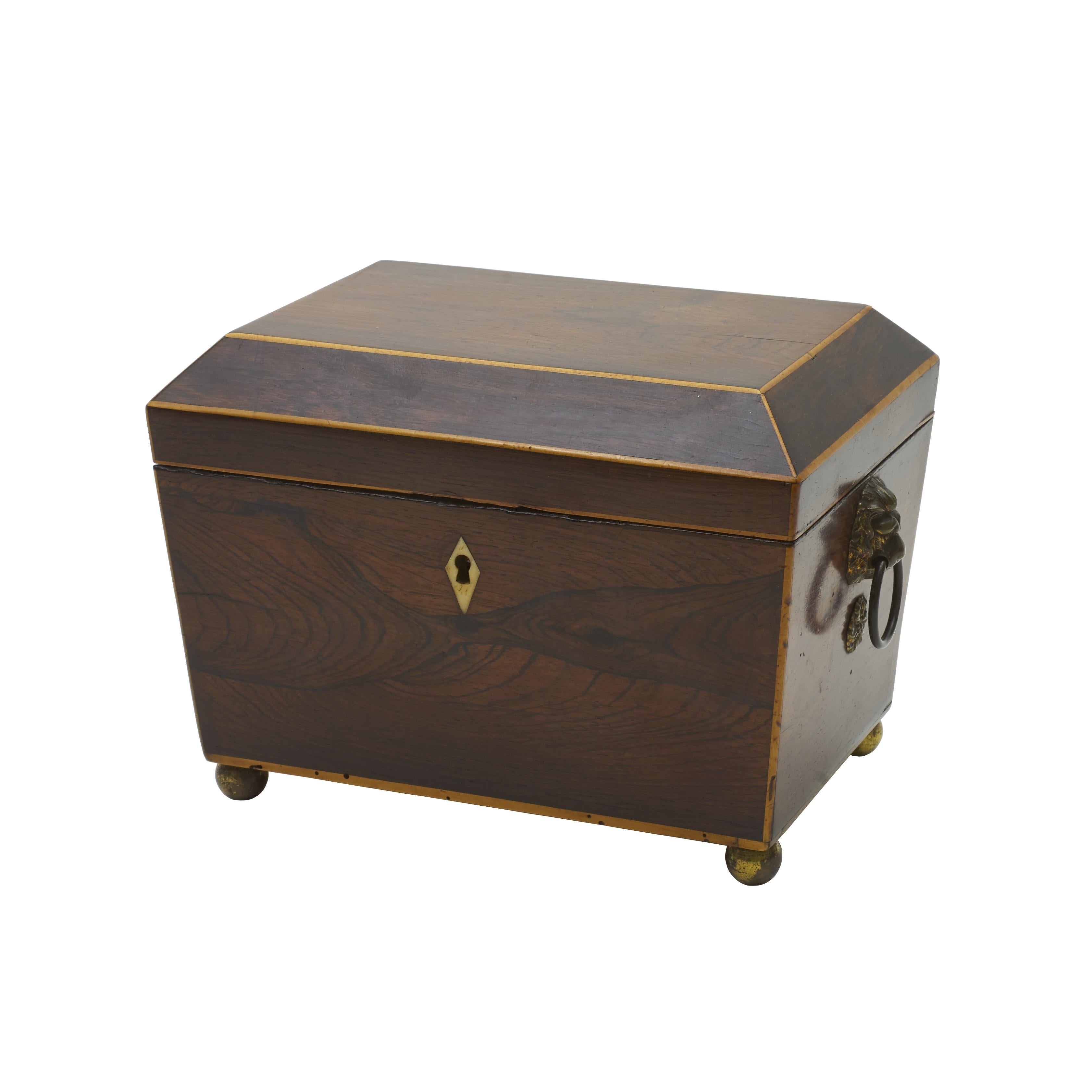 Regency Rosewood Tea Caddy Box For Sale