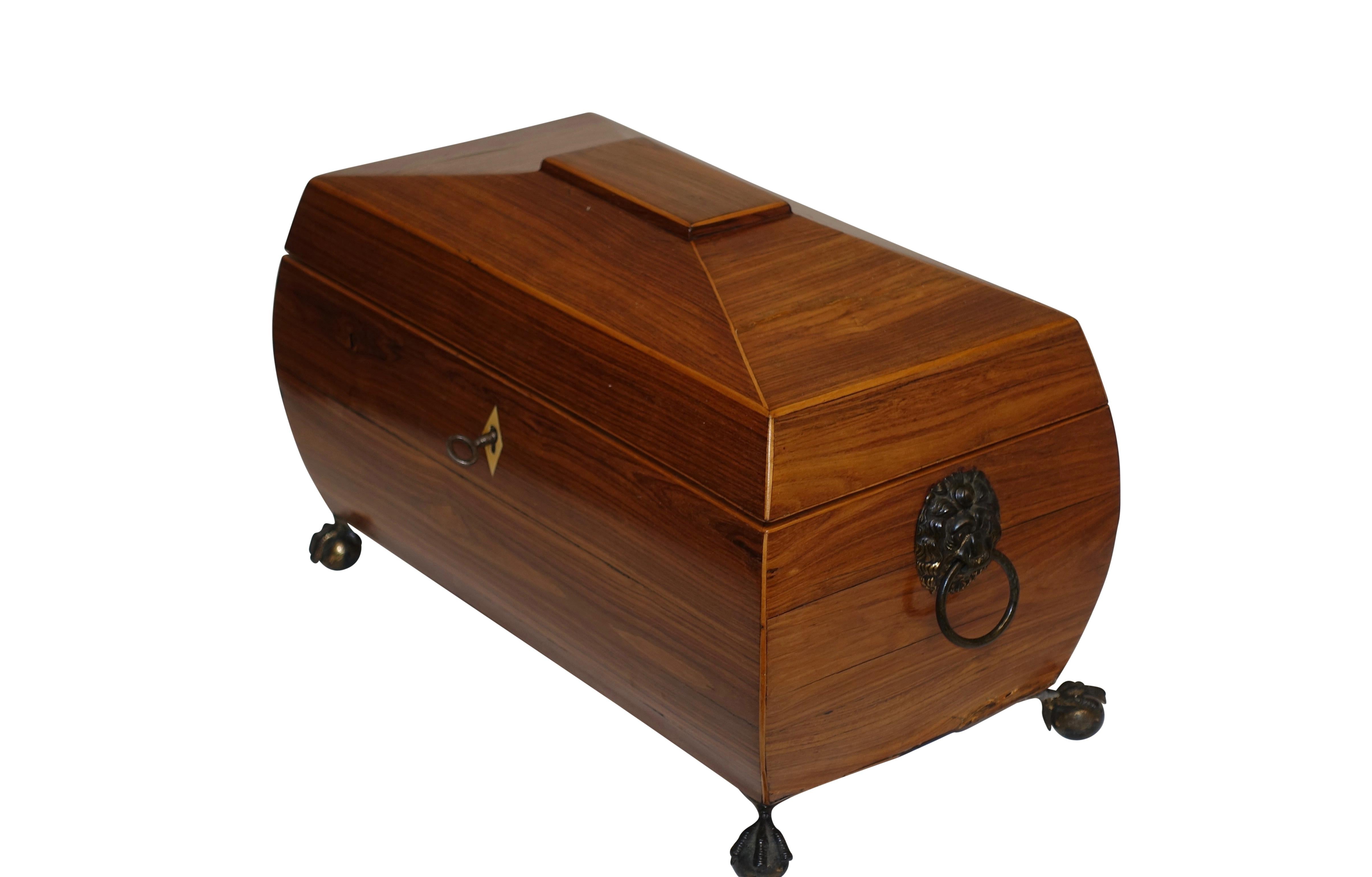 19th Century Regency Rosewood Tea Caddy, England, circa 1830 For Sale