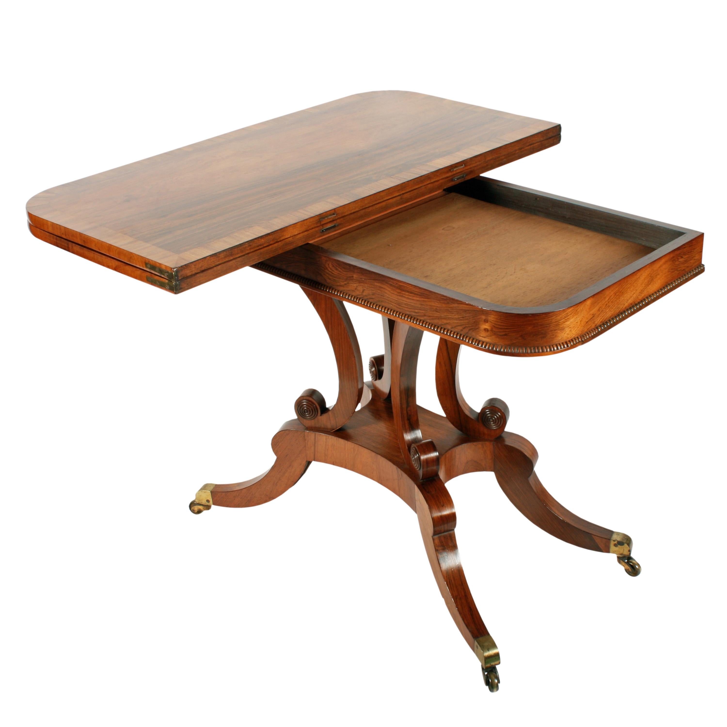 Early 19th Century Regency Rosewood Tea Table For Sale