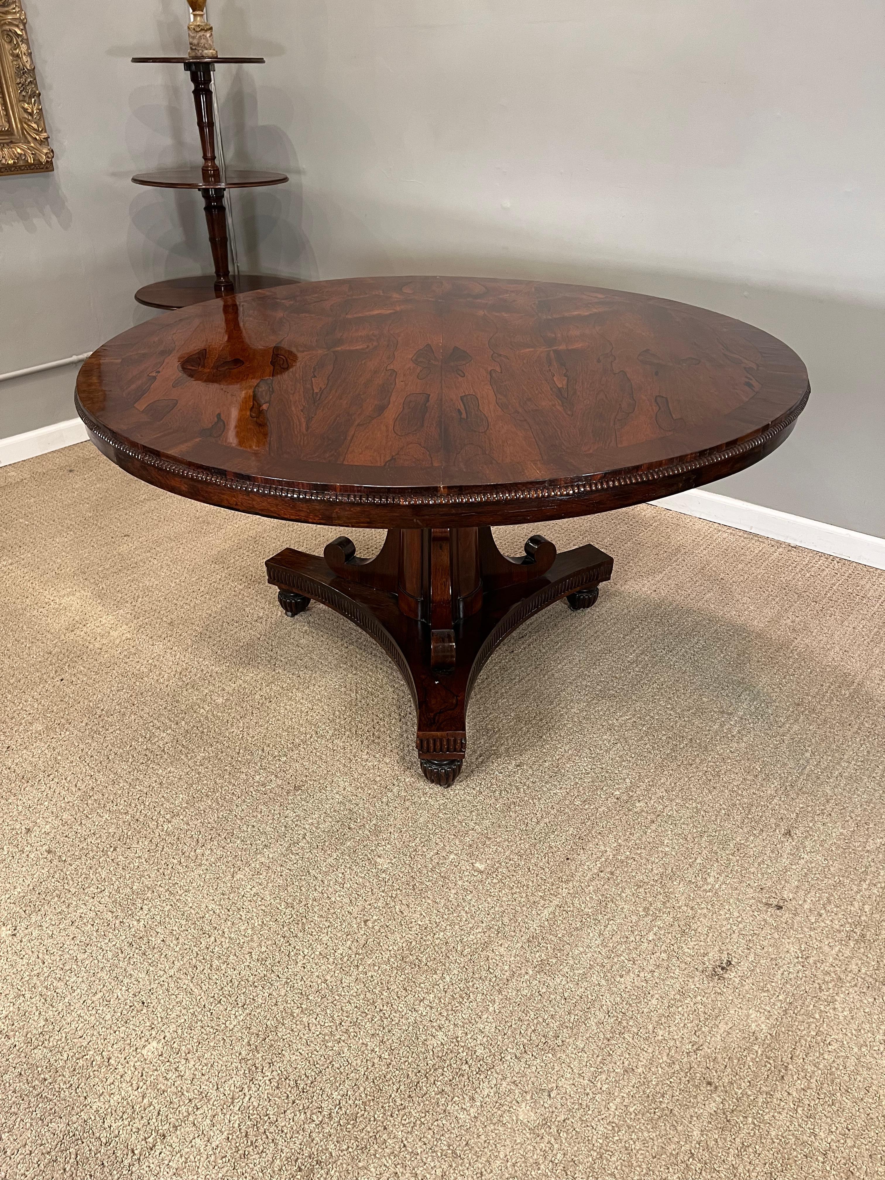 Polished Regency Rosewood Tilt-Top Center Table For Sale