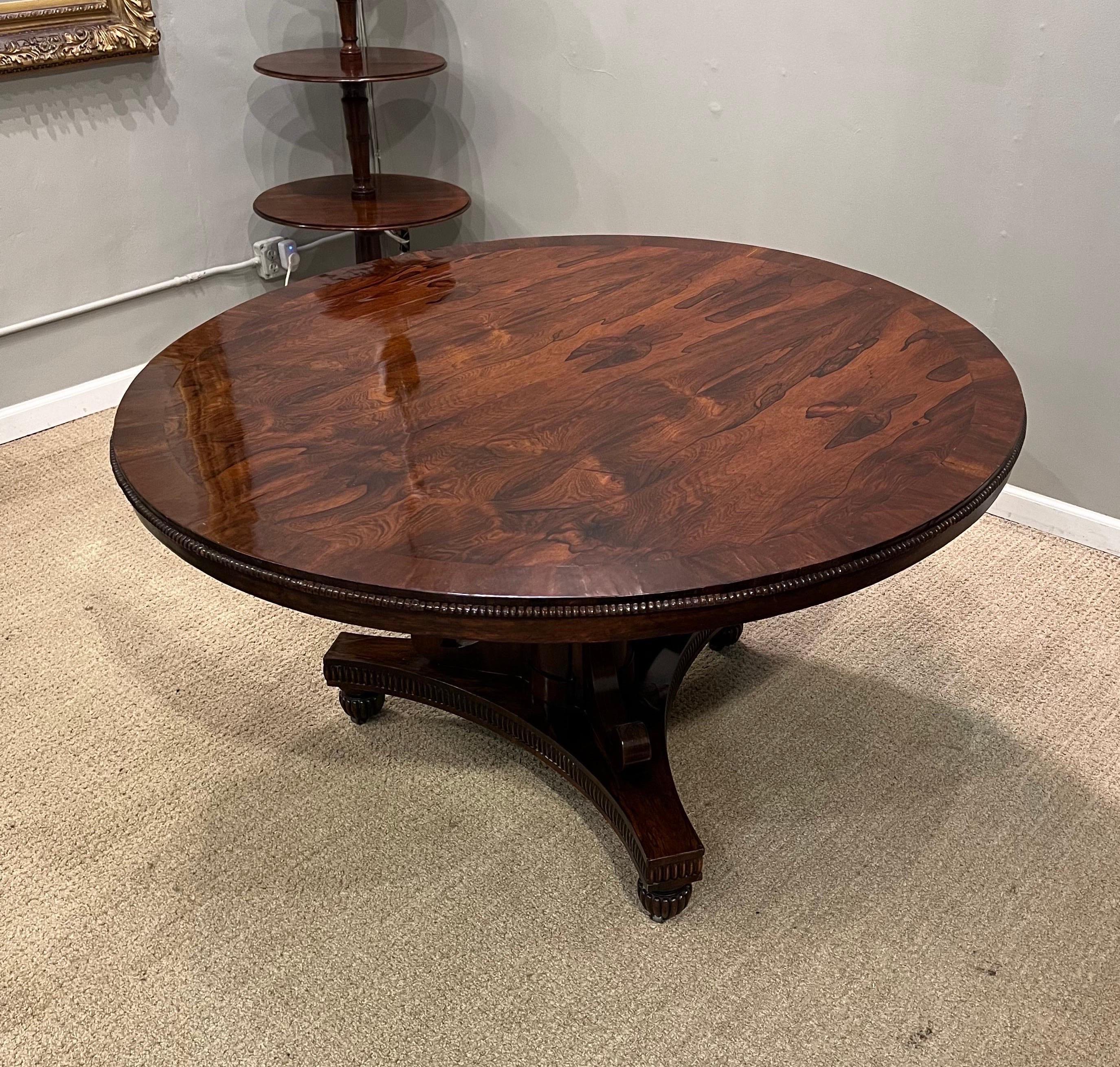 Regency Rosewood Tilt-Top Center Table For Sale 1