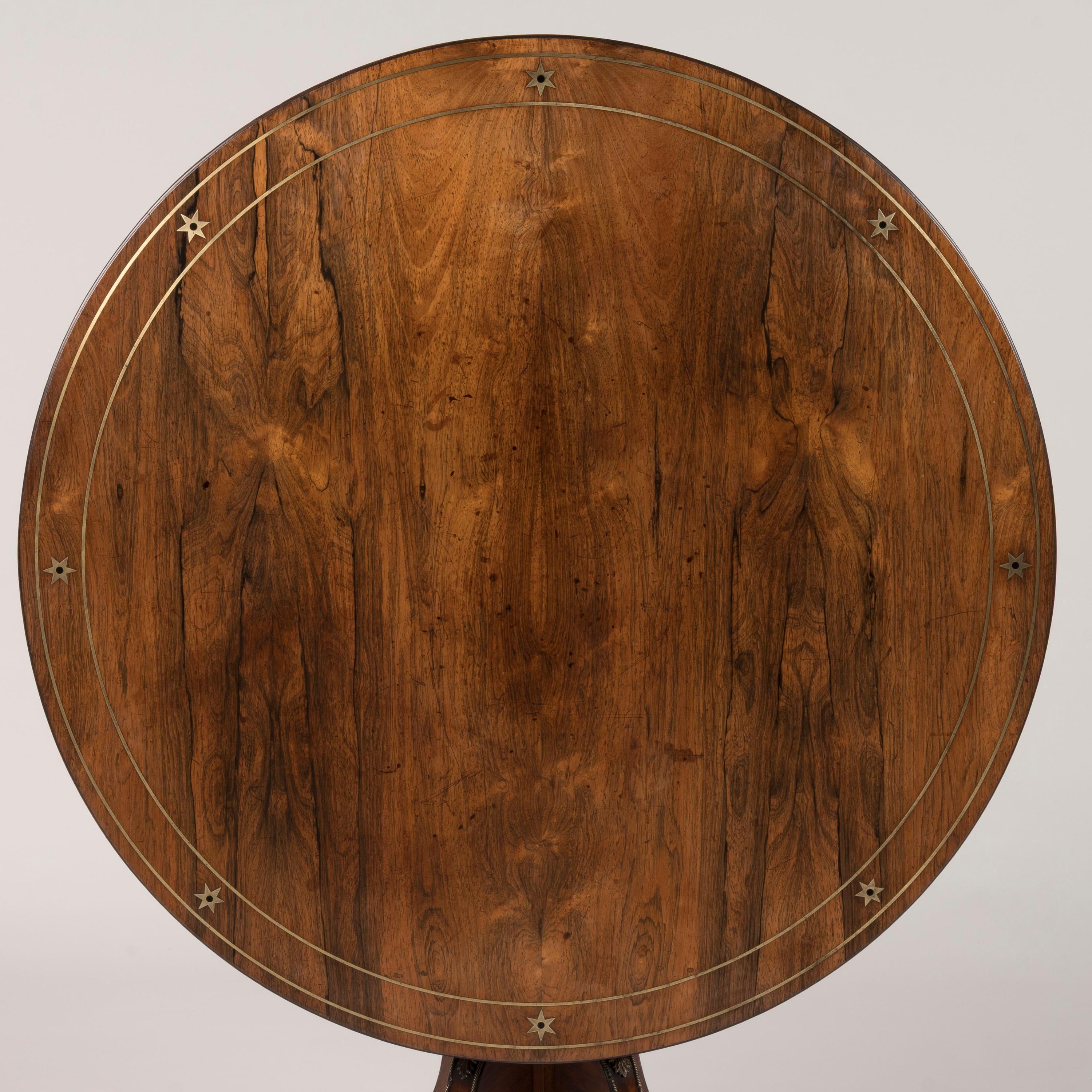 Regency Rosewood Tilt-Top Centre Table, attributed to George Oakley, c. 1815 For Sale 1