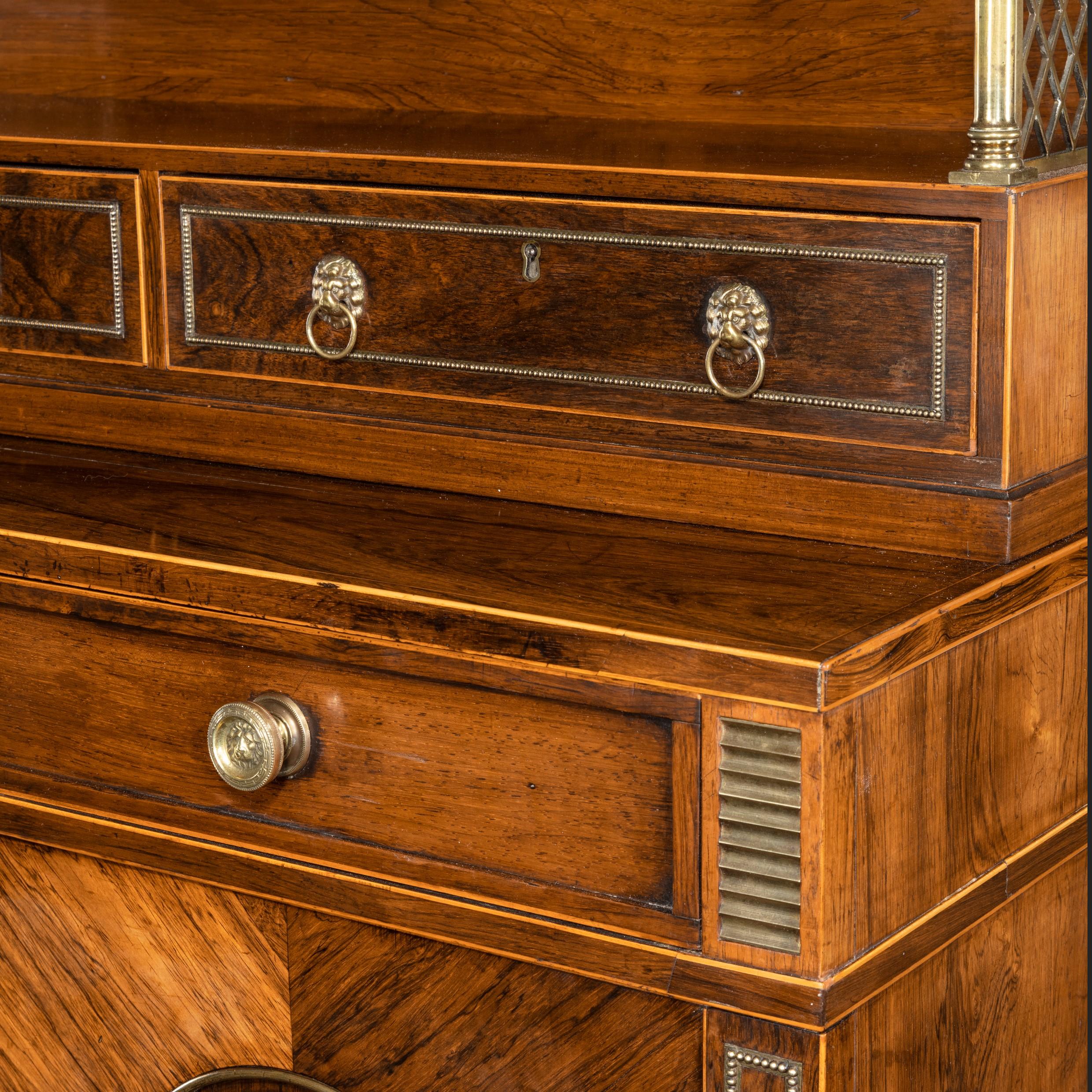 Regency Rosewood Two-Door Side Cabinet, Attributed to John Mclean For Sale 1