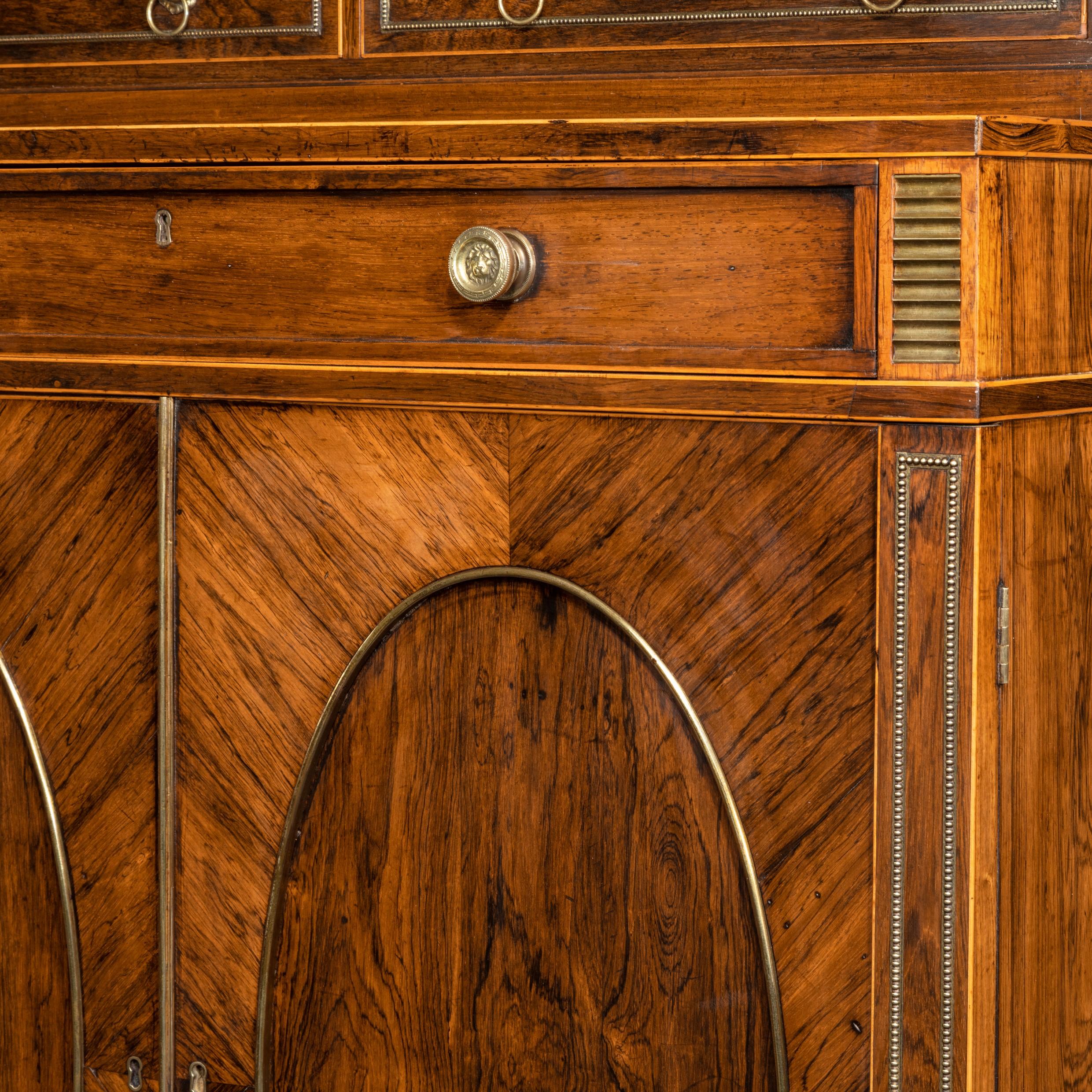 Regency Rosewood Two-Door Side Cabinet, Attributed to John Mclean For Sale 2