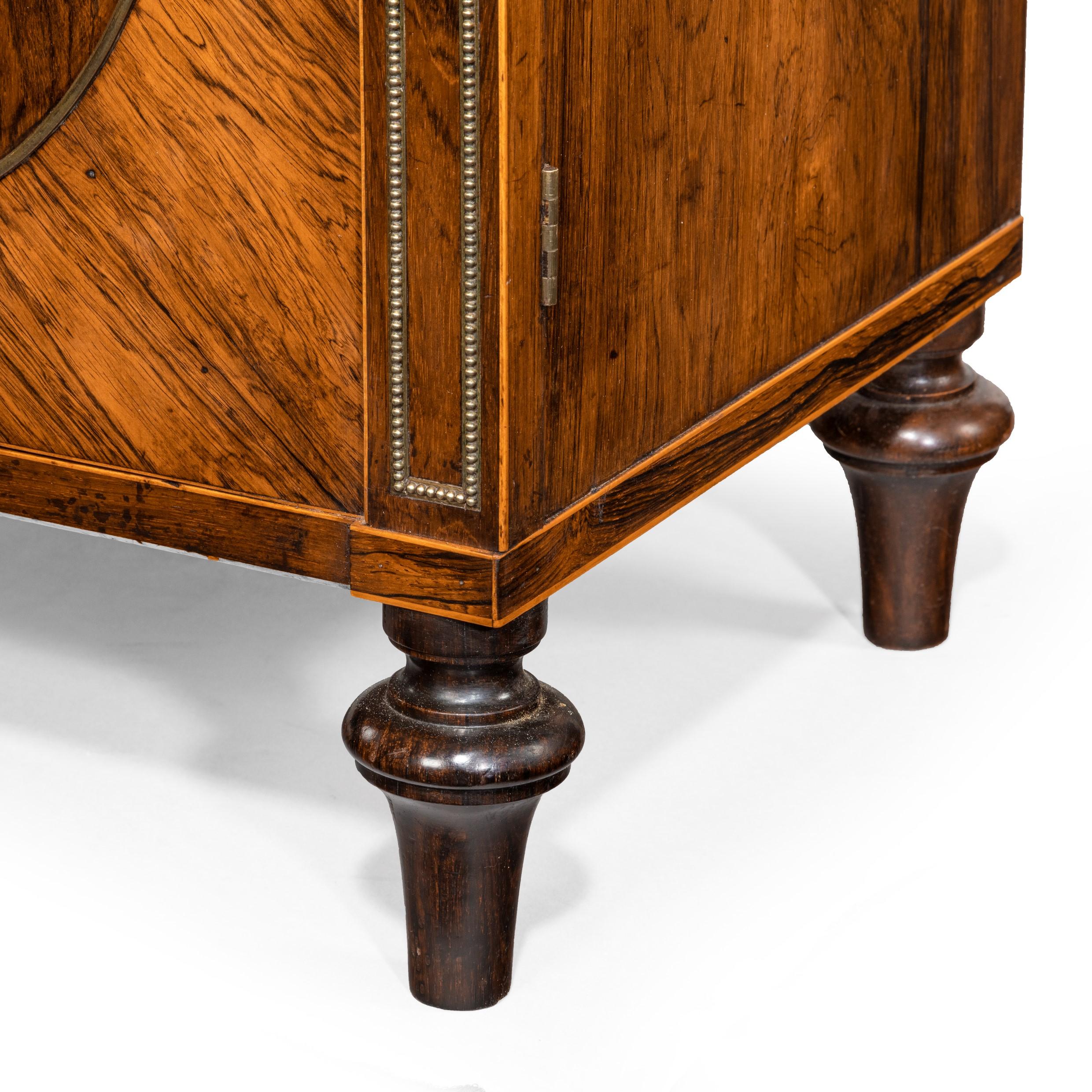 Regency Rosewood Two-Door Side Cabinet, Attributed to John Mclean For Sale 3