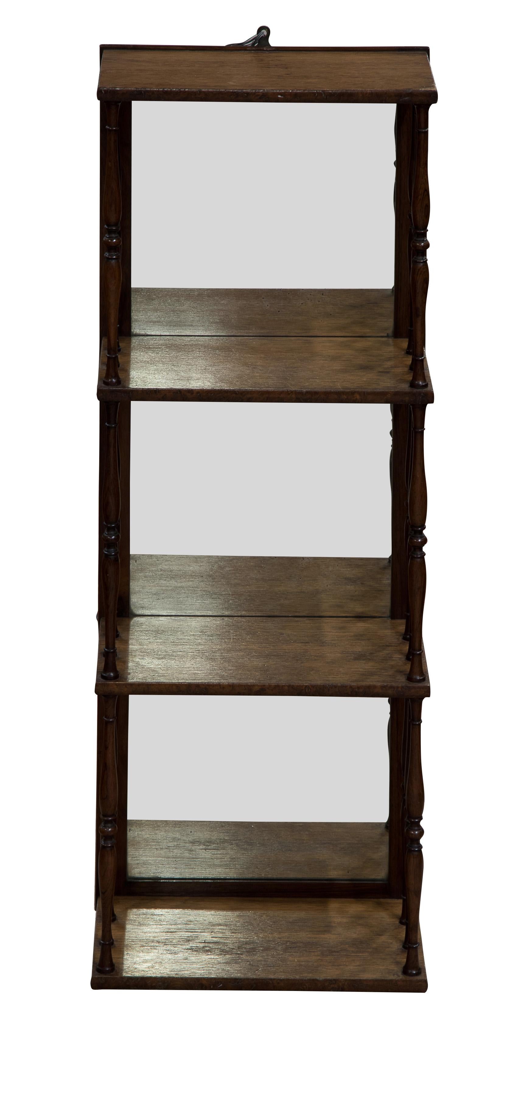 20th Century Regency Rosewood Wall Mirror with Oak Shelves Banded with Walnut Burr circa 1820 For Sale