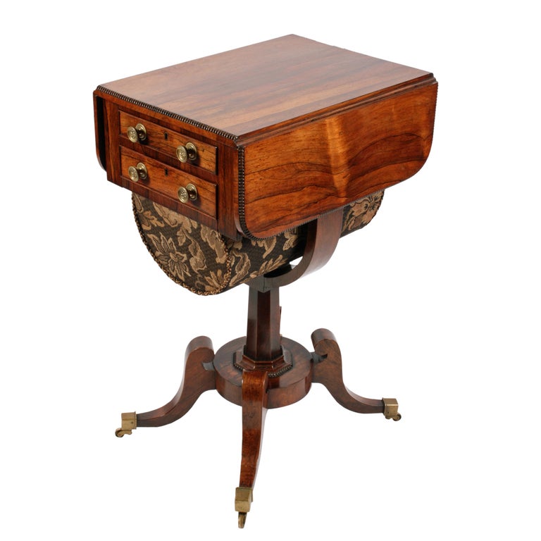 Regency Rosewood Work Table For Sale at 1stDibs