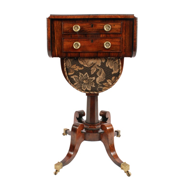Regency Rosewood Work Table For Sale at 1stDibs