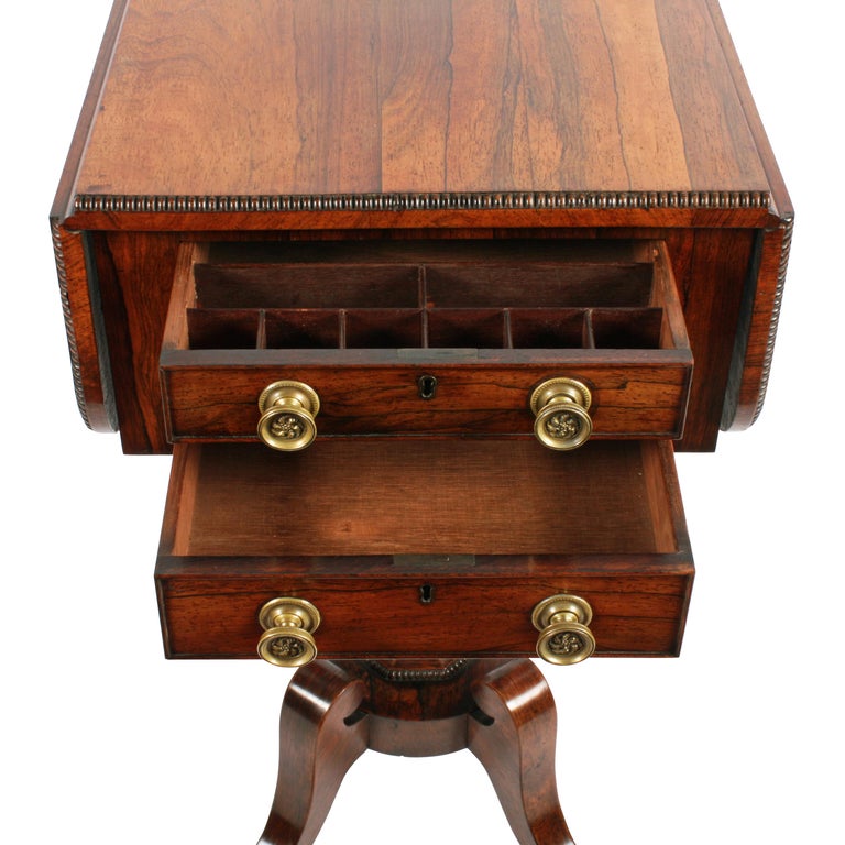 Regency Rosewood Work Table For Sale at 1stDibs
