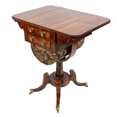Antique Regency Rosewood Work Table
