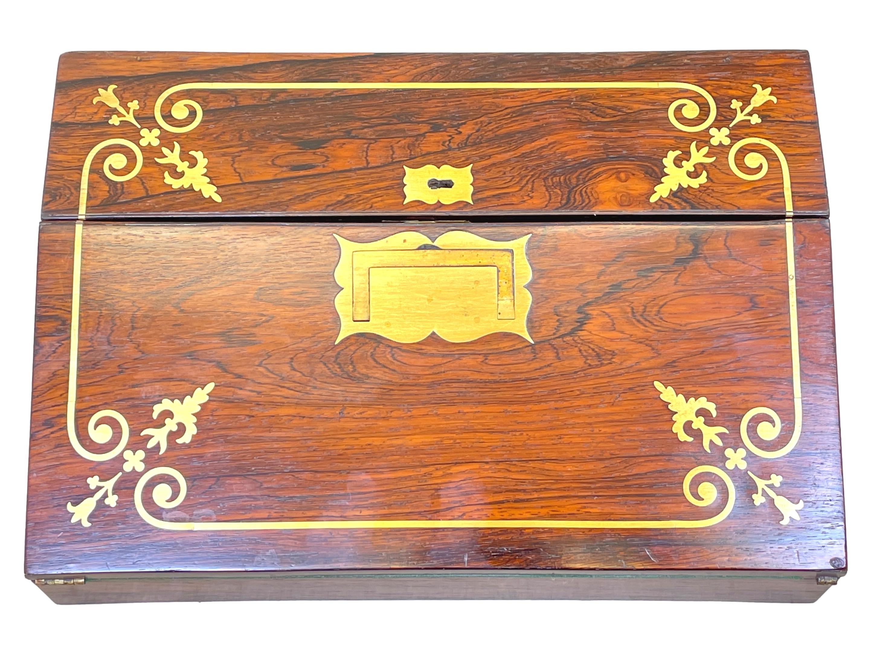 Regency-Schreibbox aus Palisanderholz im Zustand „Gut“ im Angebot in Bedfordshire, GB