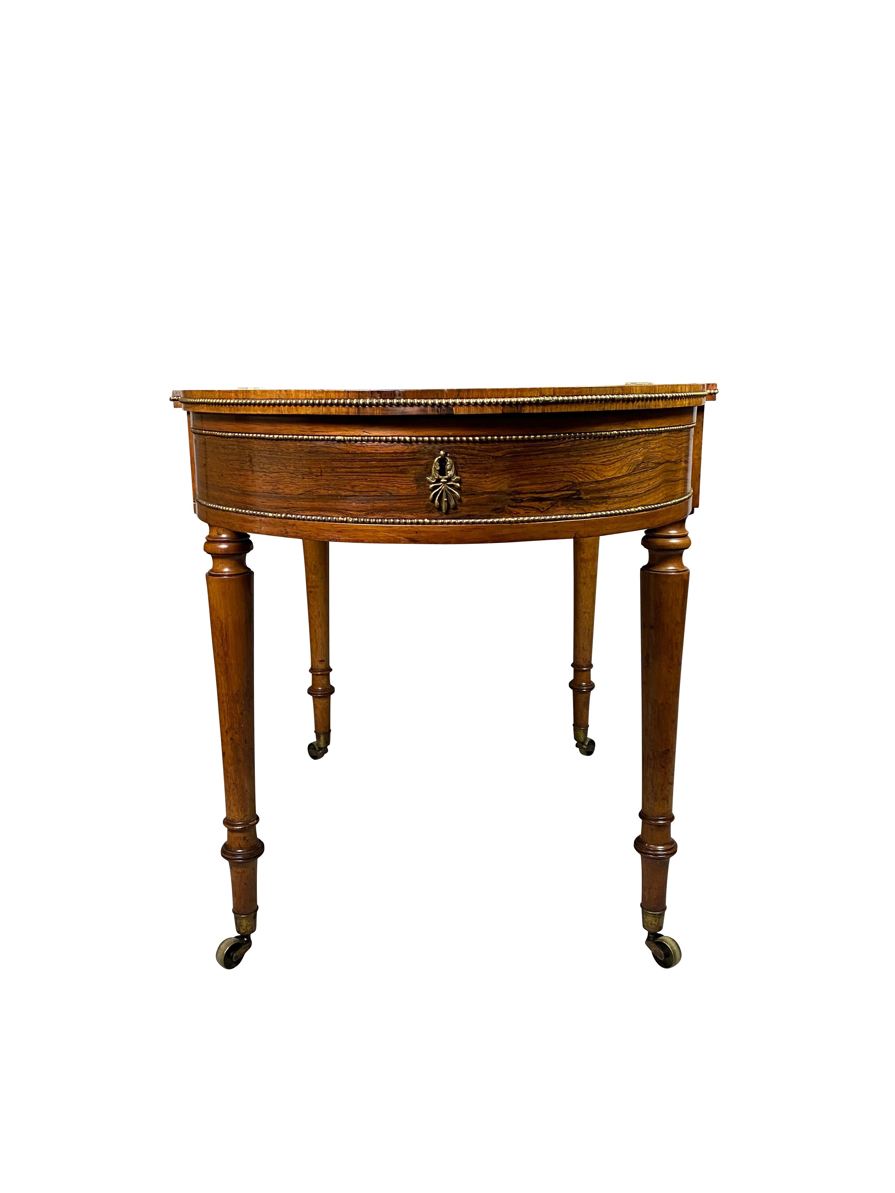 Regency Rosewood Writing Table In Good Condition In Essex, MA