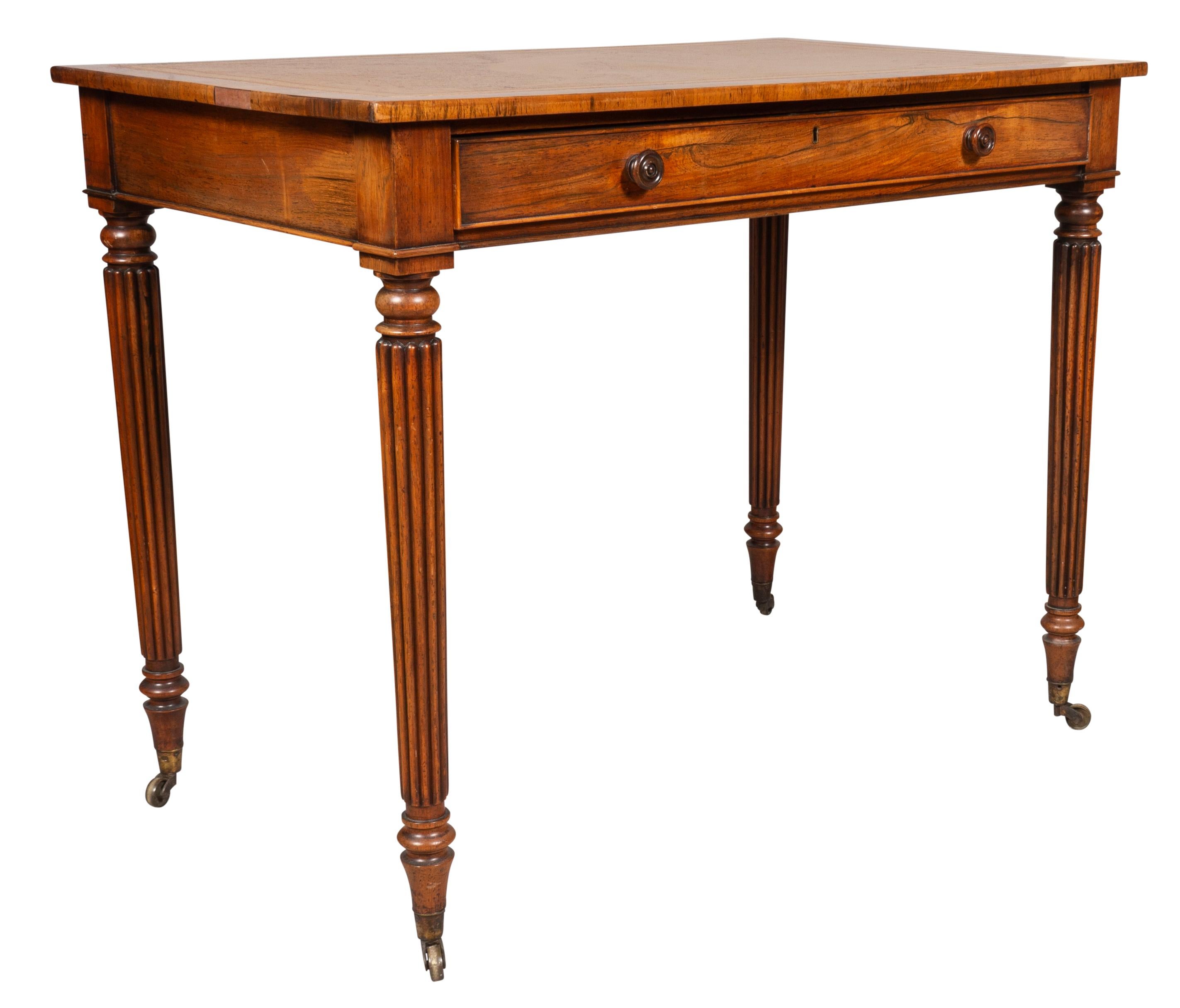 Regency Rosewood Writing Table In Good Condition For Sale In Essex, MA
