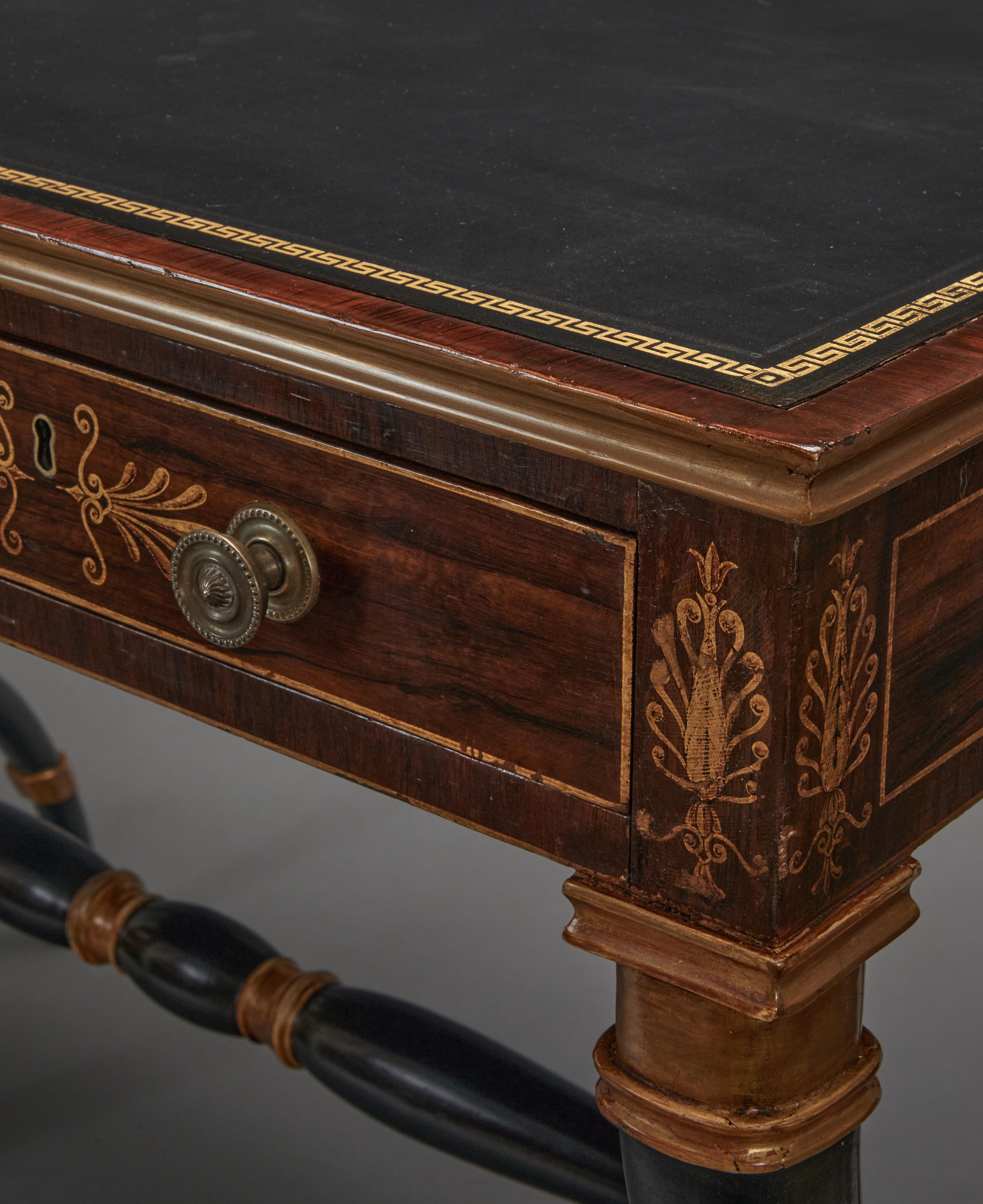 XIXe siècle Table à écrire Regency en bois de rose en vente