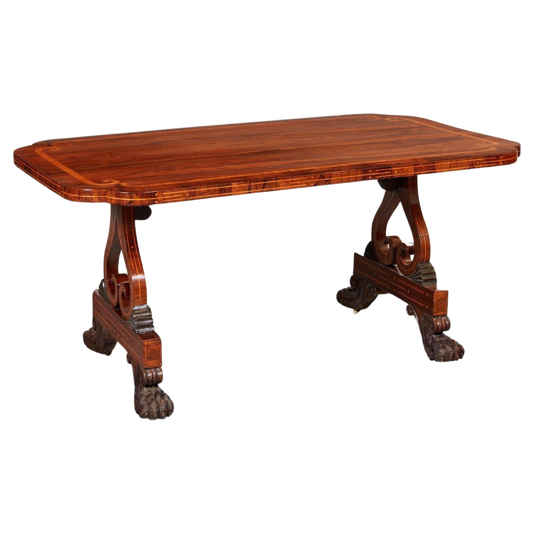 Regency Rosewood Writing Table For Sale