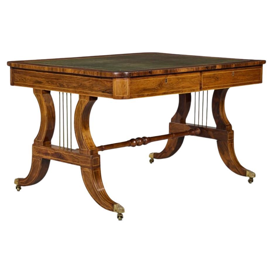Regency Rosewood Writing Table For Sale