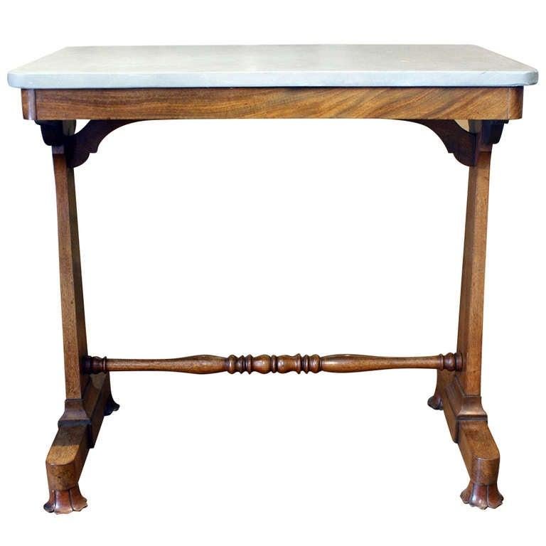 Regency-Schreibtisch aus Palisanderholz mit späterer Marmorplatte (Britisch) im Angebot