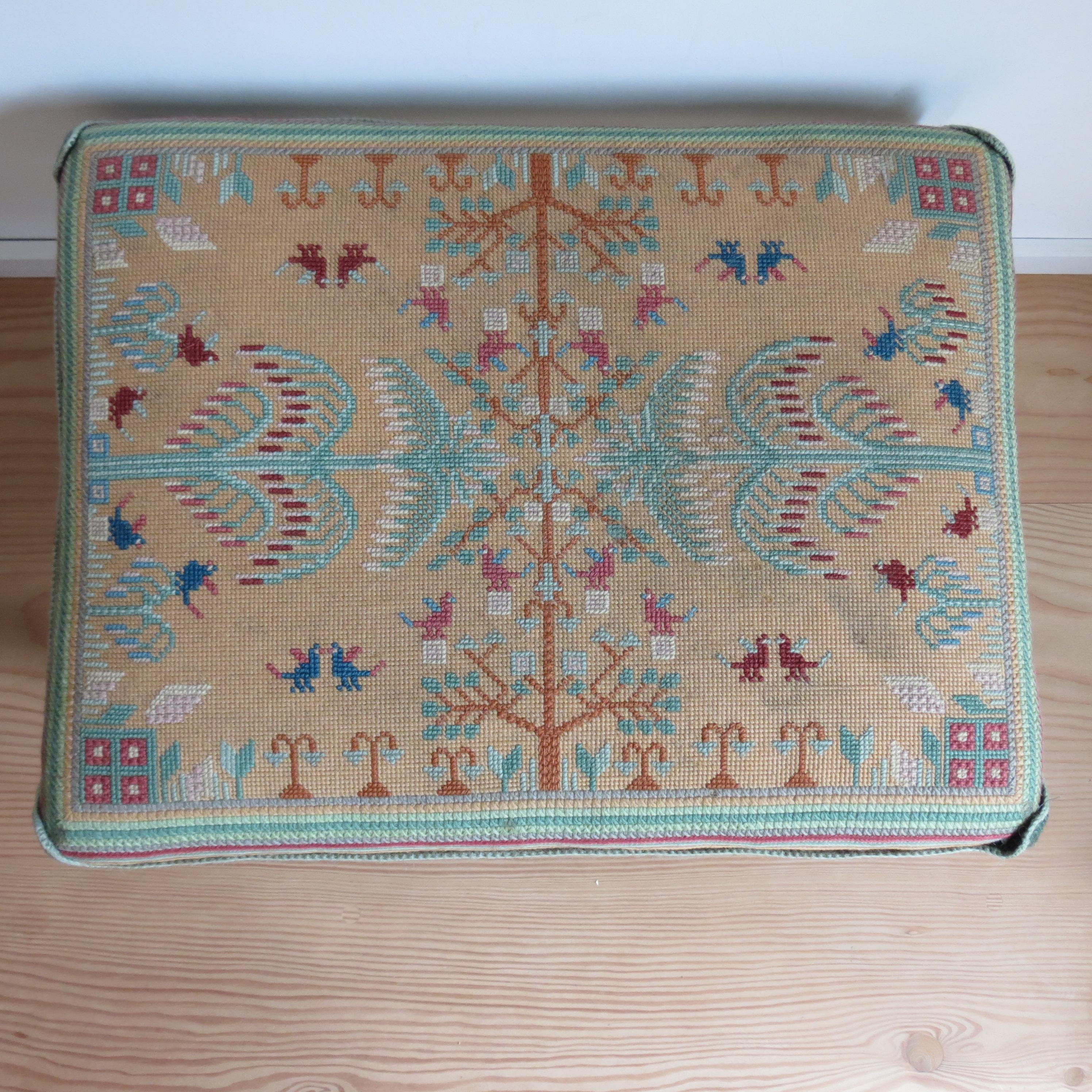 Regency Rosewood X Frame Stool with Tapestry 1830s 14