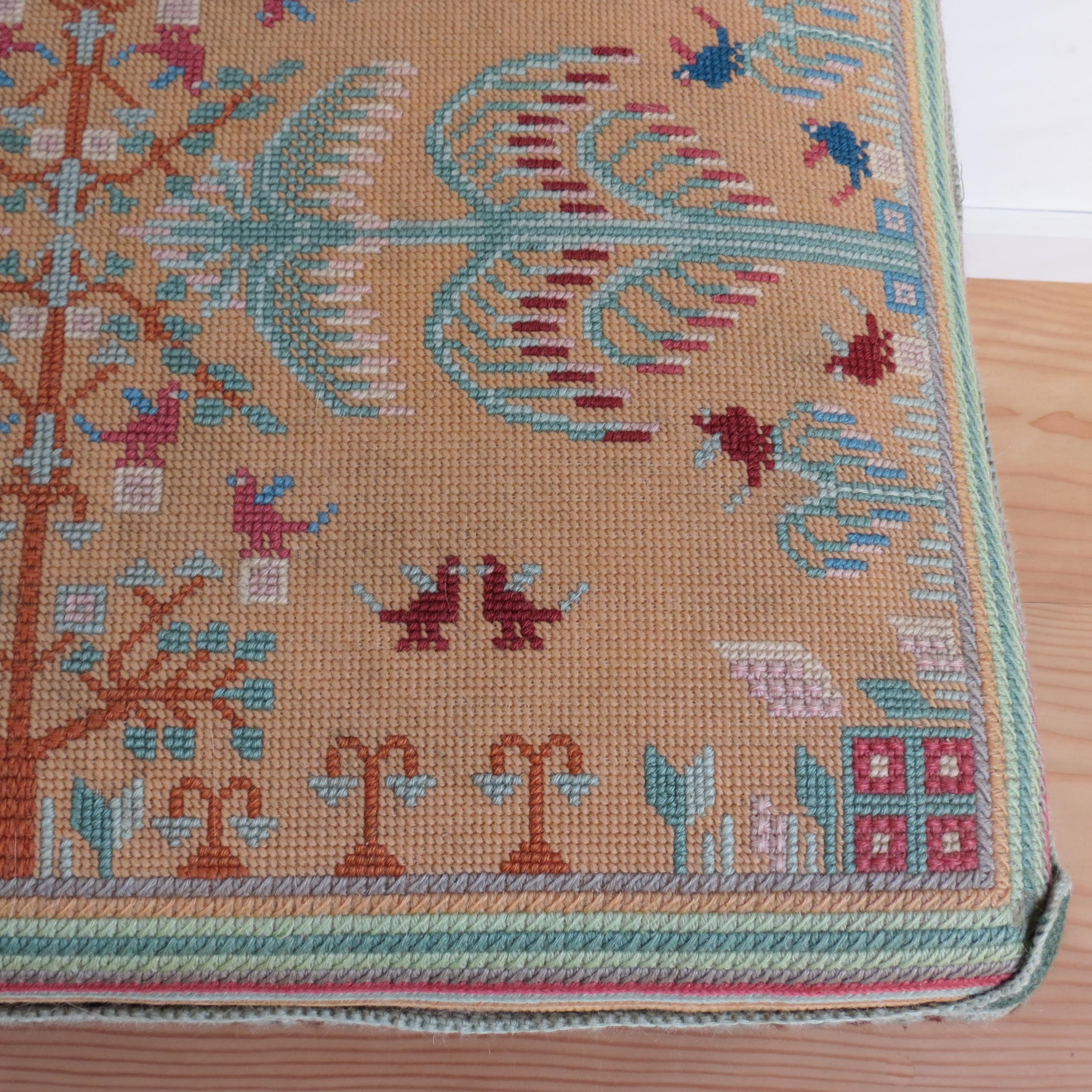 Regency Rosewood X Frame Stool with Tapestry 1830s 10