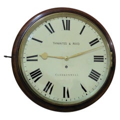 Regency-Wanduhr mit rundem Zifferblatt von Thwaites and Reed, London